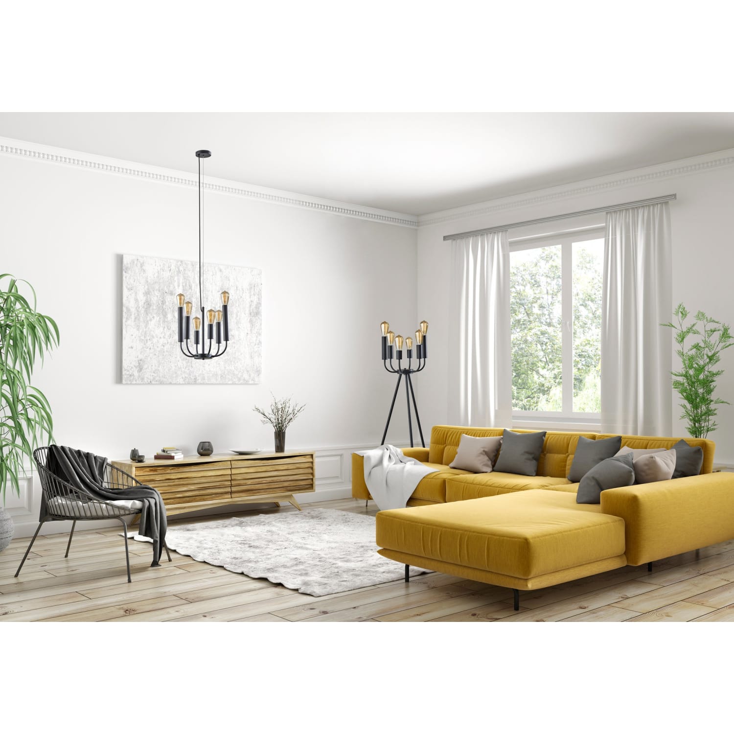Adesso Rory Floor Lamp, 55inH, Black - Image 3