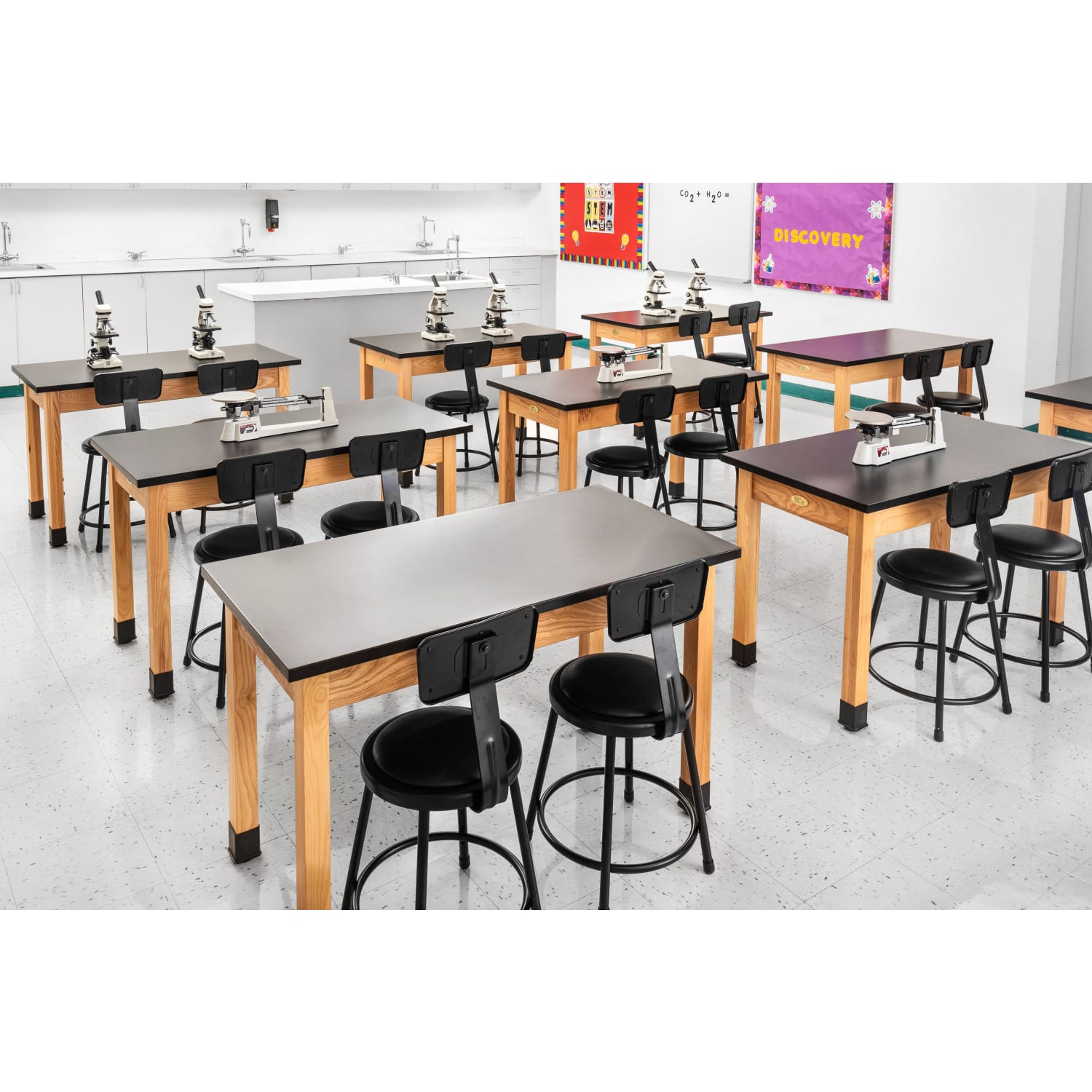 National Public Seating 6400 Vinyl Task Stool With Backrest 37in  39inH Black PopularChairscom