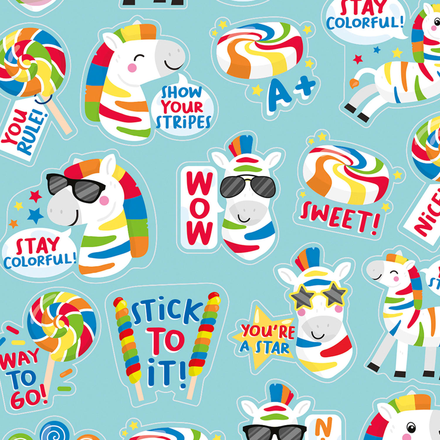 Eureka Scented Stickers, Fruit Zebras Fruit Punch, 80 Stickers Per Pack, Bundle Of 6 Packs - Image 4