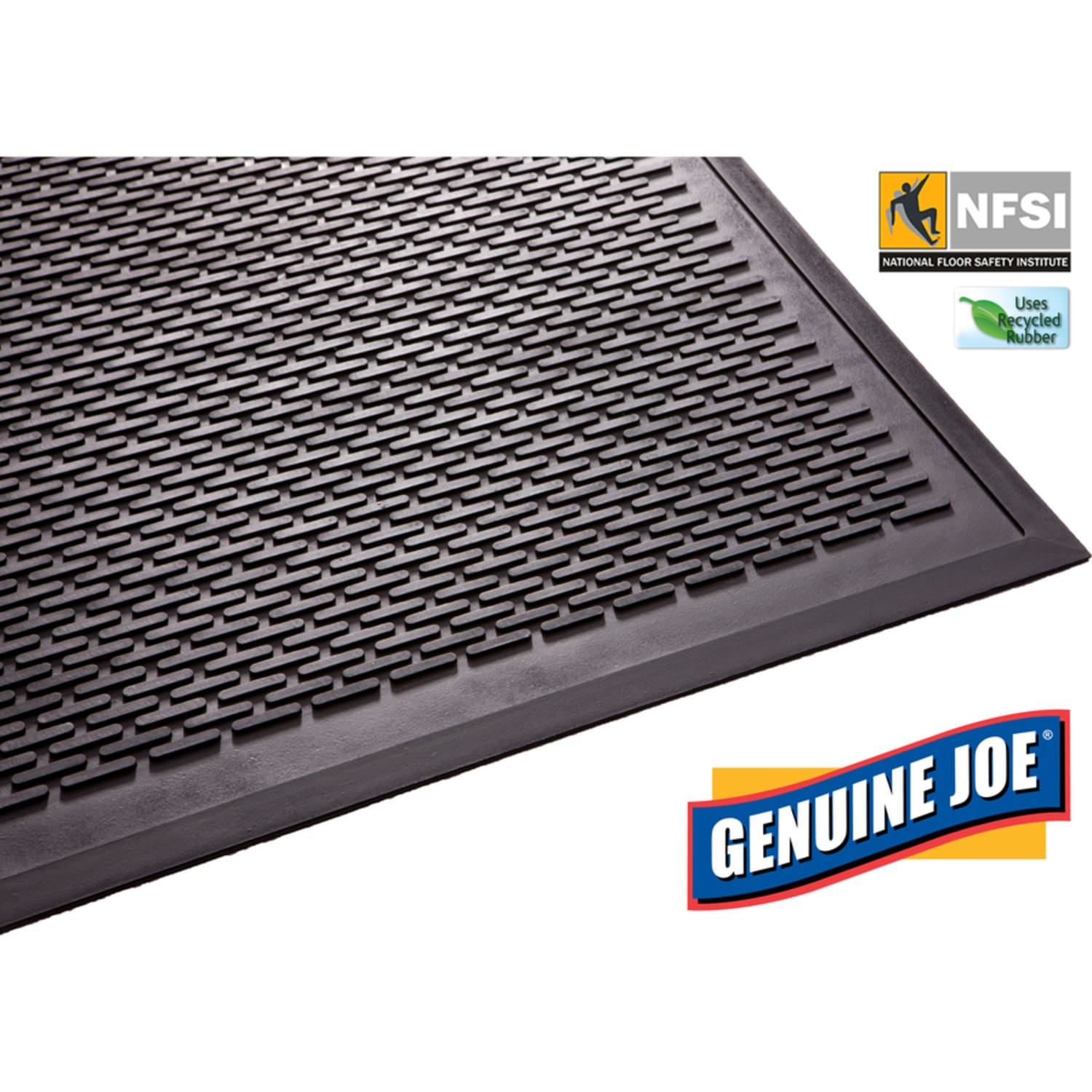Genuine Joe Clean Step Scraper Mat, 4ft x 6ft, Black - Image 6