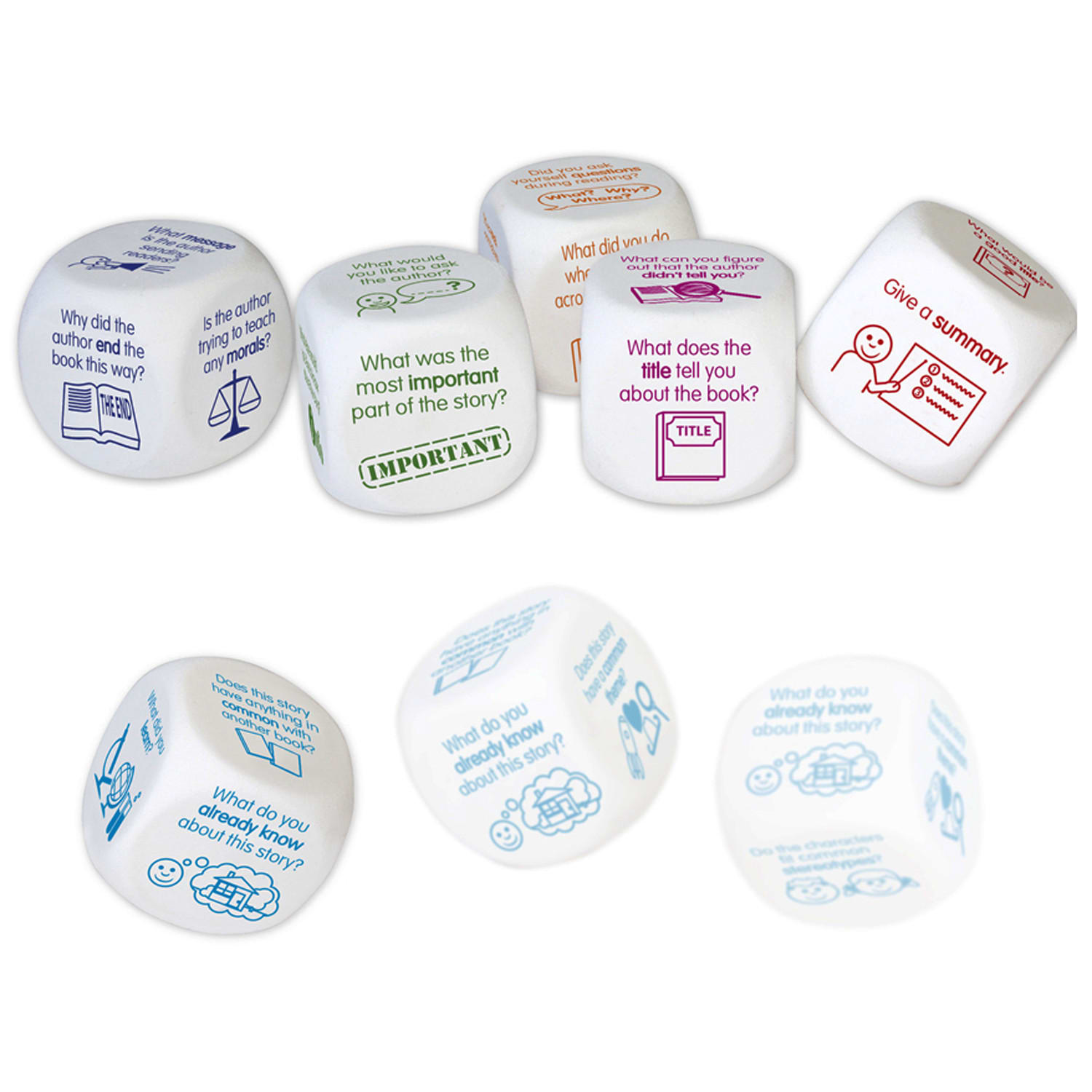 Junior Learning Comprehension Dice, 1-5/8in, Set Of 6 - Image 3