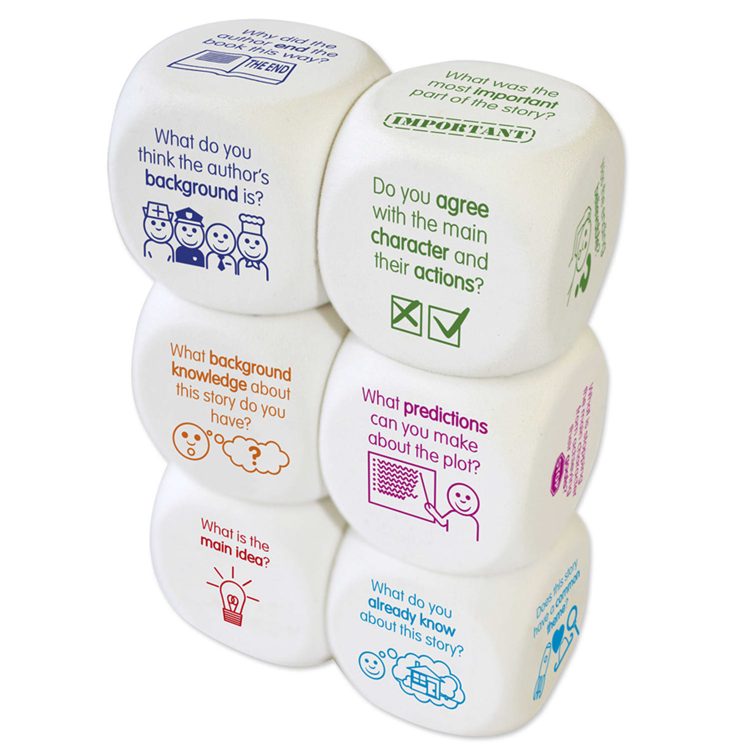 Junior Learning Comprehension Dice, 1-5/8in, Set Of 6 - Image 4