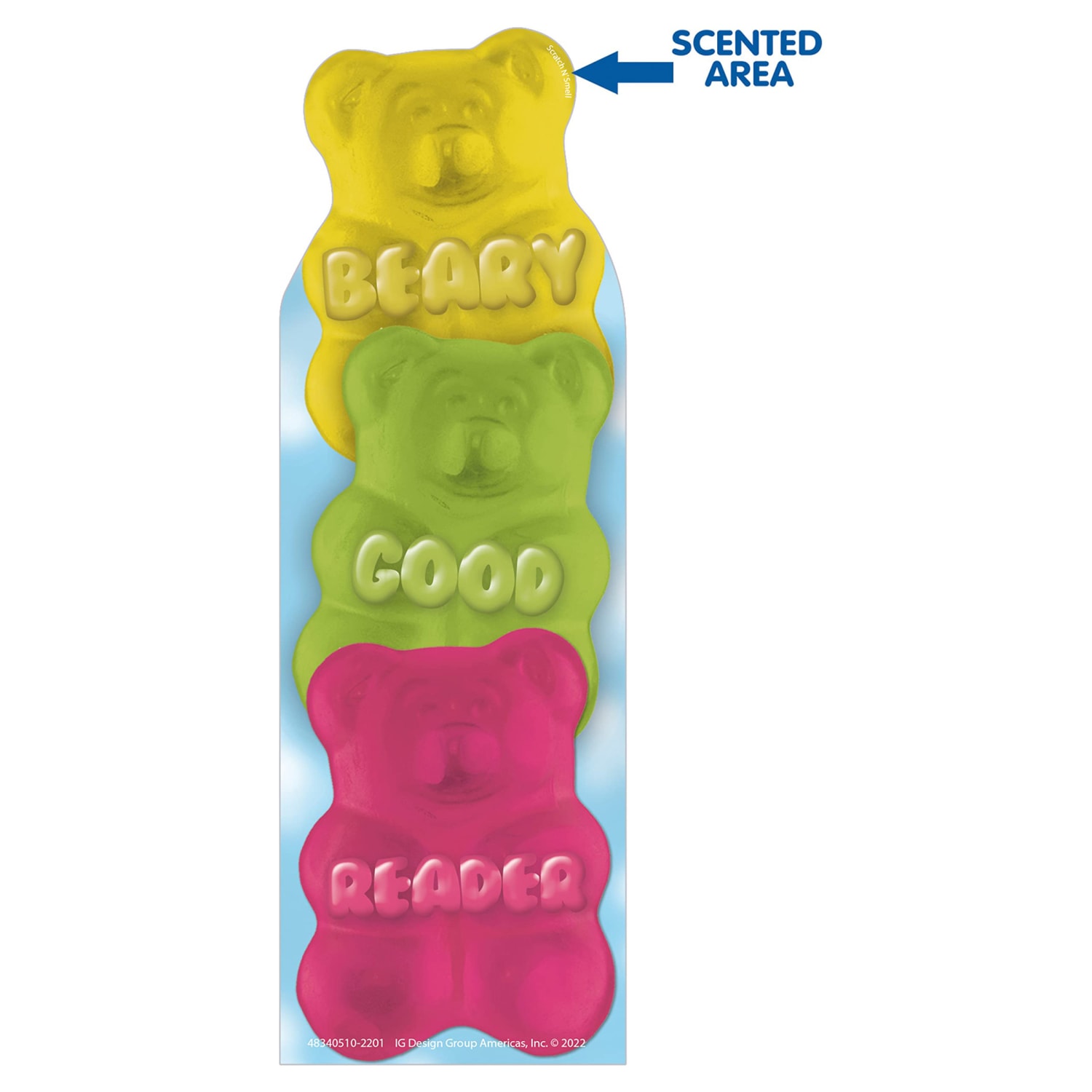 Eureka Bookmarks, 2in x 6in, Beary Good Reader Gummy Bear Scented, 24 Per Pack, Set Of 3 Packs - Image 6