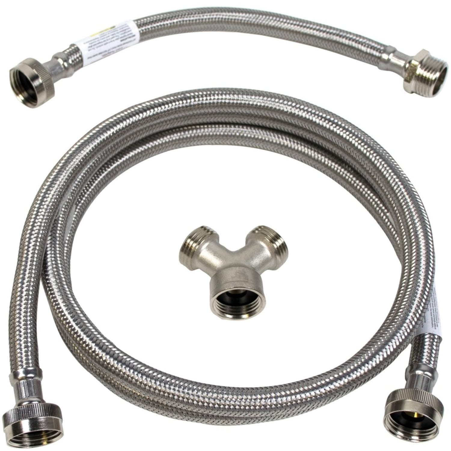 Certified Appliance Accessories Braided Stainless Steel Steam Dryer Installation Kit, 6ft - Stainless Steel, PVC, Polyester, Vinyl - Gray, Clear, Stainless Steel - Image 3