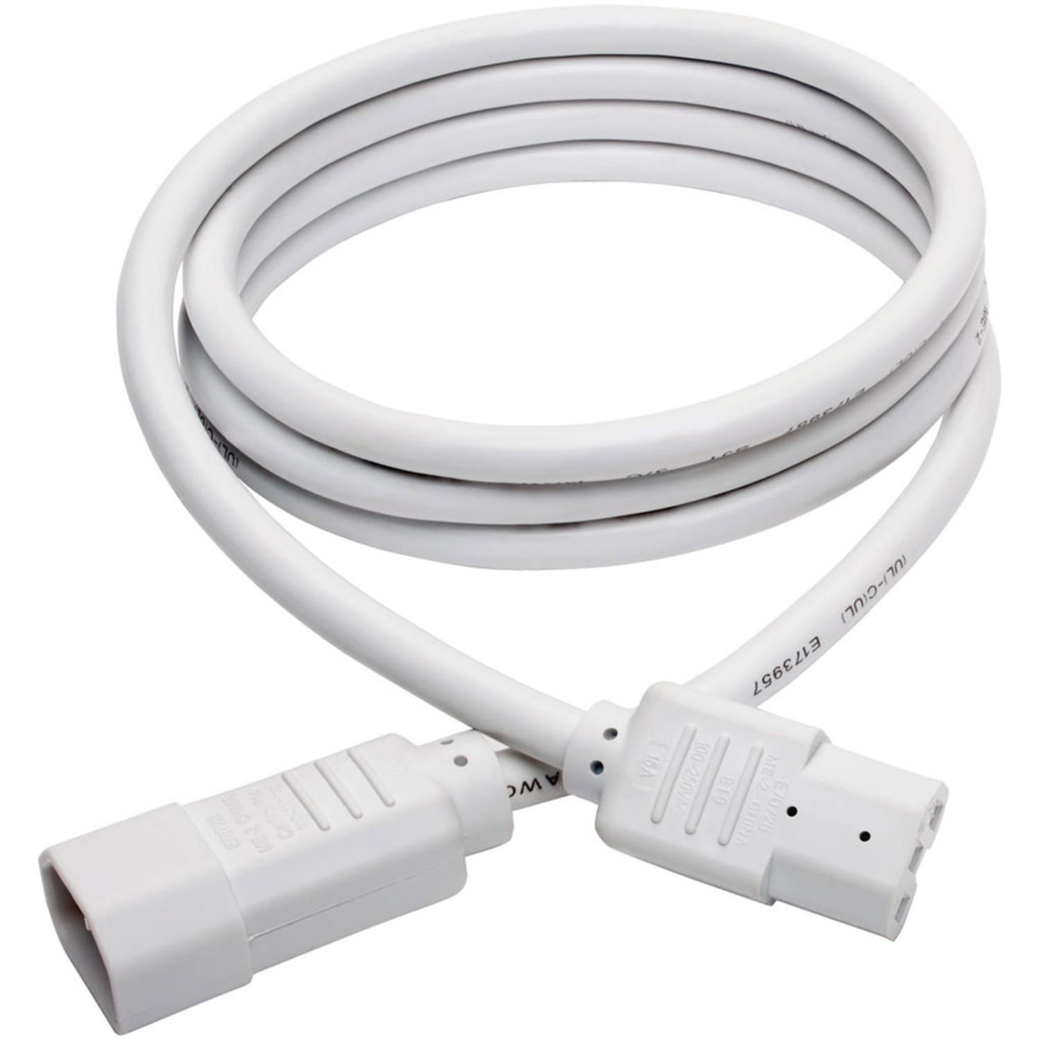 Eaton Tripp Lite Series Power Cord C14 to C15 - Heavy-Duty, 15A, 250V, 14 AWG, 6 ft. (1.83 m), White - Power cable - IEC 60320 C14 to IEC 60320 C15 - 250 V - 15 A - 6 ft - molded - white - Image 3