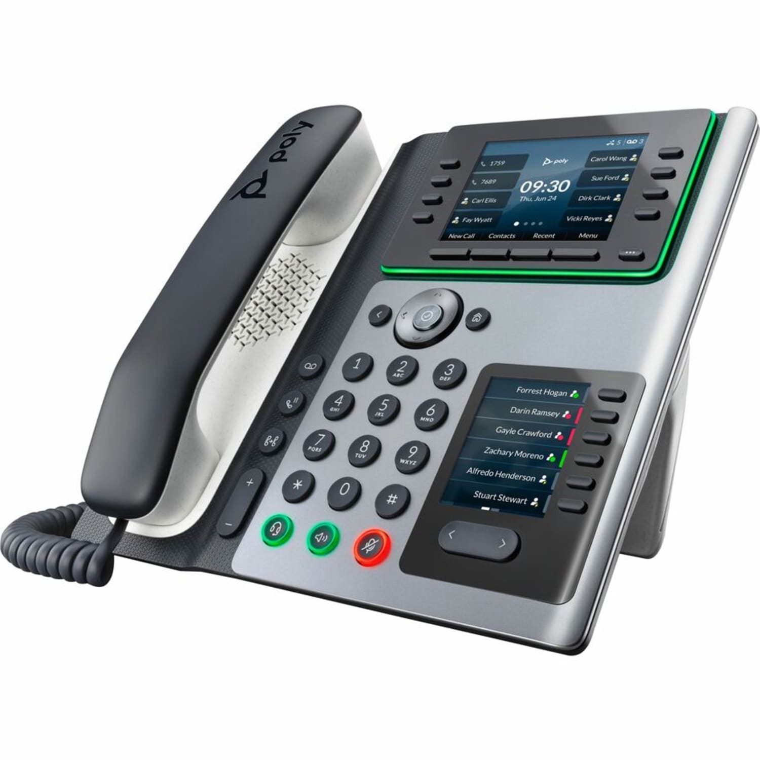 Poly Edge IP Phone - Corded - Corded - Desktop - 14 x Total Line - VoIP - 2 x Network (RJ-45) - PoE Ports - Image 3