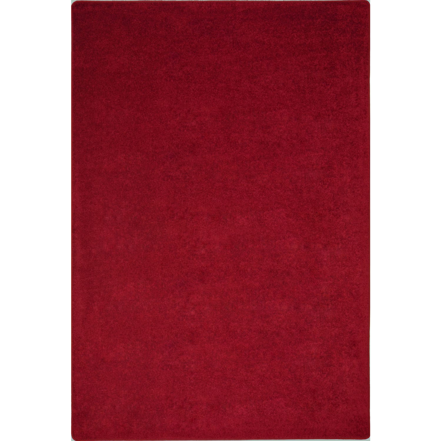 Joy Carpets Kid Essentials Solid Color Rectangle Area Rug, Endurance, 6ft x 9ft, Burgundy