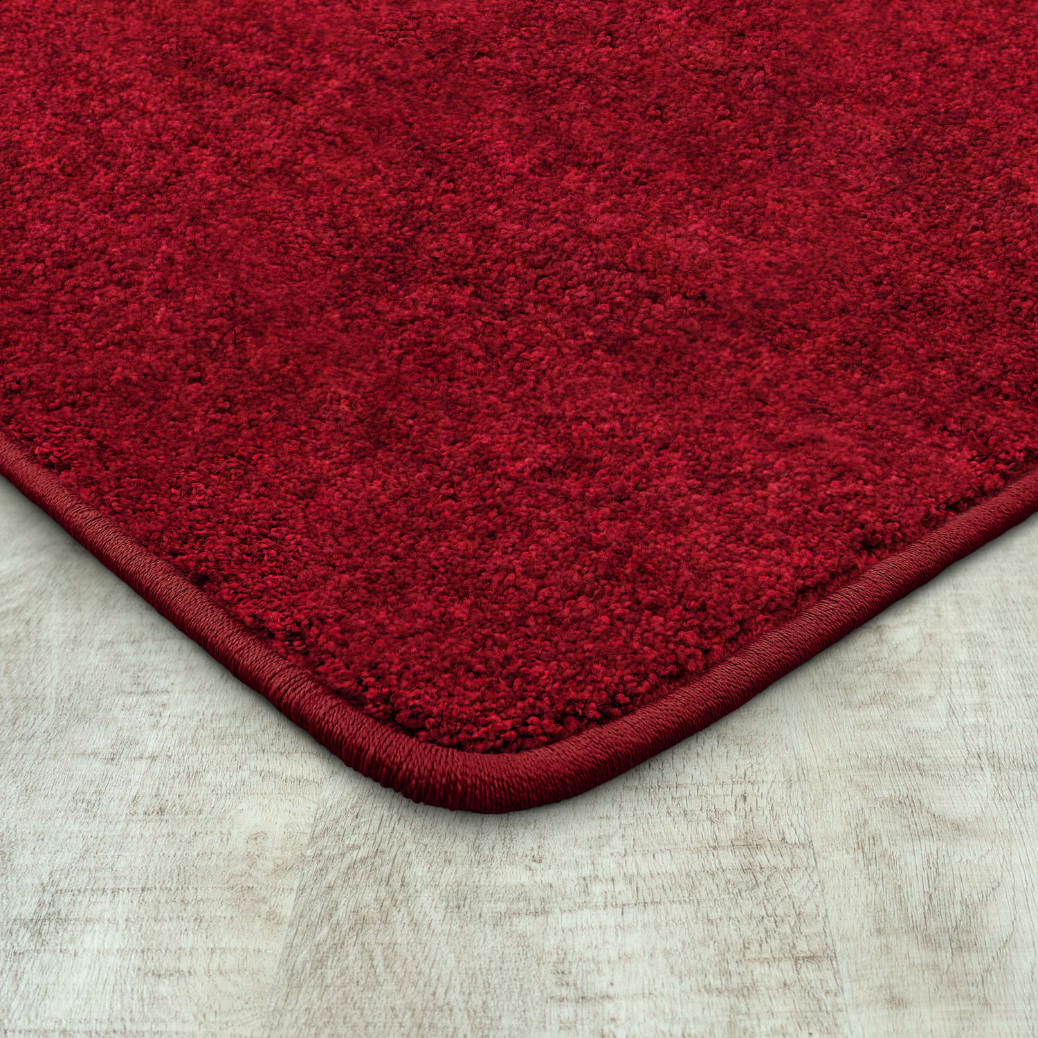 Joy Carpets Kid Essentials Solid Color Rectangle Area Rug, Endurance, 6ft x 9ft, Burgundy - Image 5
