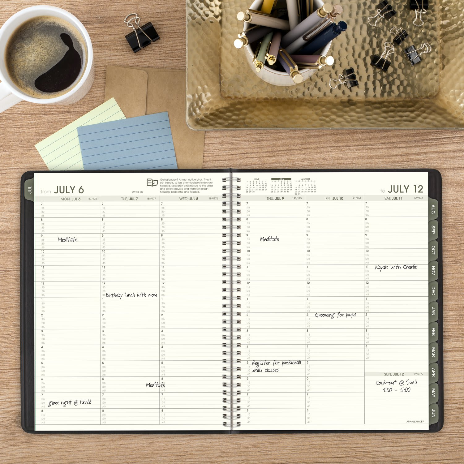 AT-A-GLANCE Recycled Academic 2026-2027 Weekly Monthly Appointment Book Planner, Black, Large, 8 1/4in x 11in - Image 3