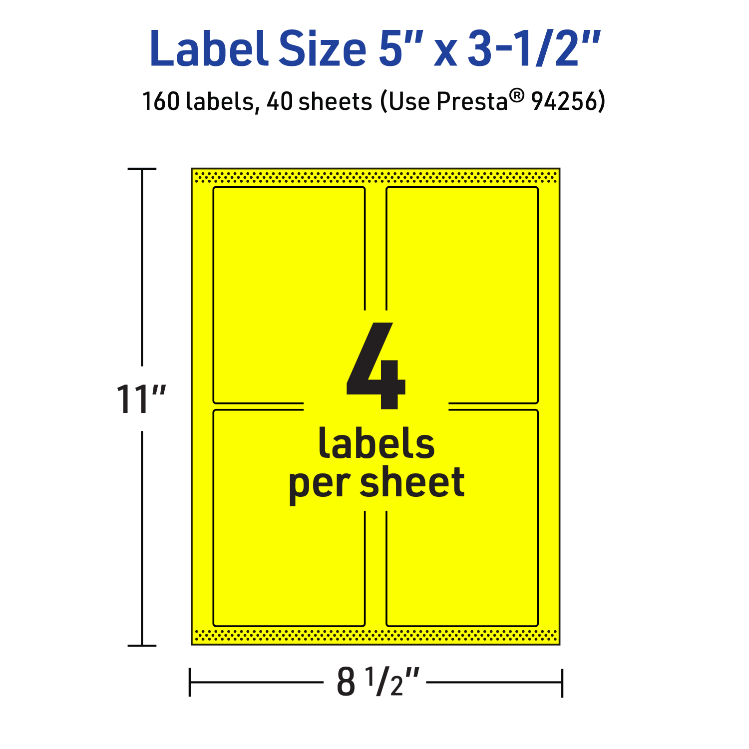 Avery Printable Labels With Sure Feed Technology, 94256-NYP40, Rectangle, 5in x 3-1/2in, Matte Neon Yellow, Pack of 160 - Image 6