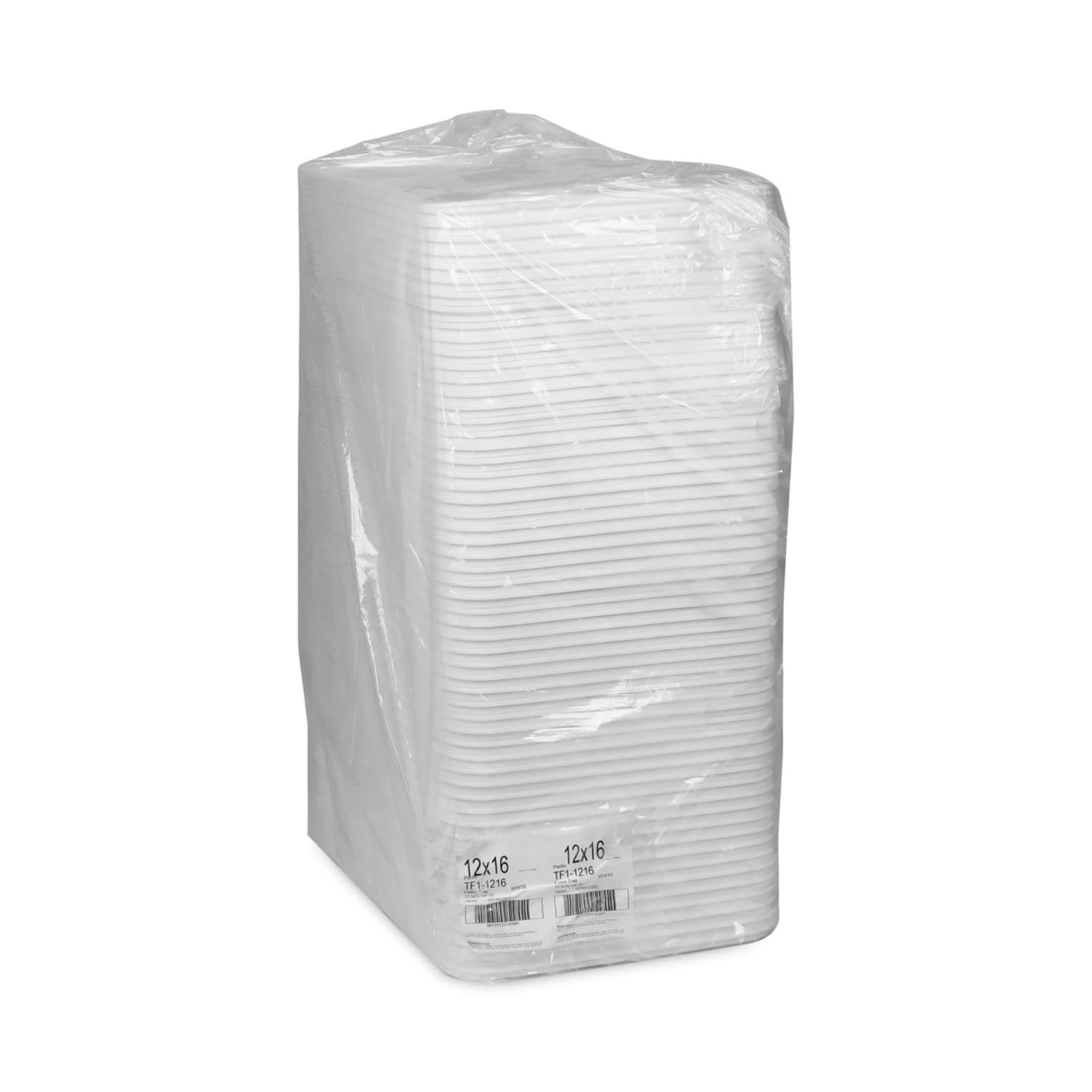 Pactiv Evergreen Foam Trays, Supermarket, #1216, 16-1/4in x 12-5/8in x 5/8in, White, Pack Of 100 Trays - Image 3