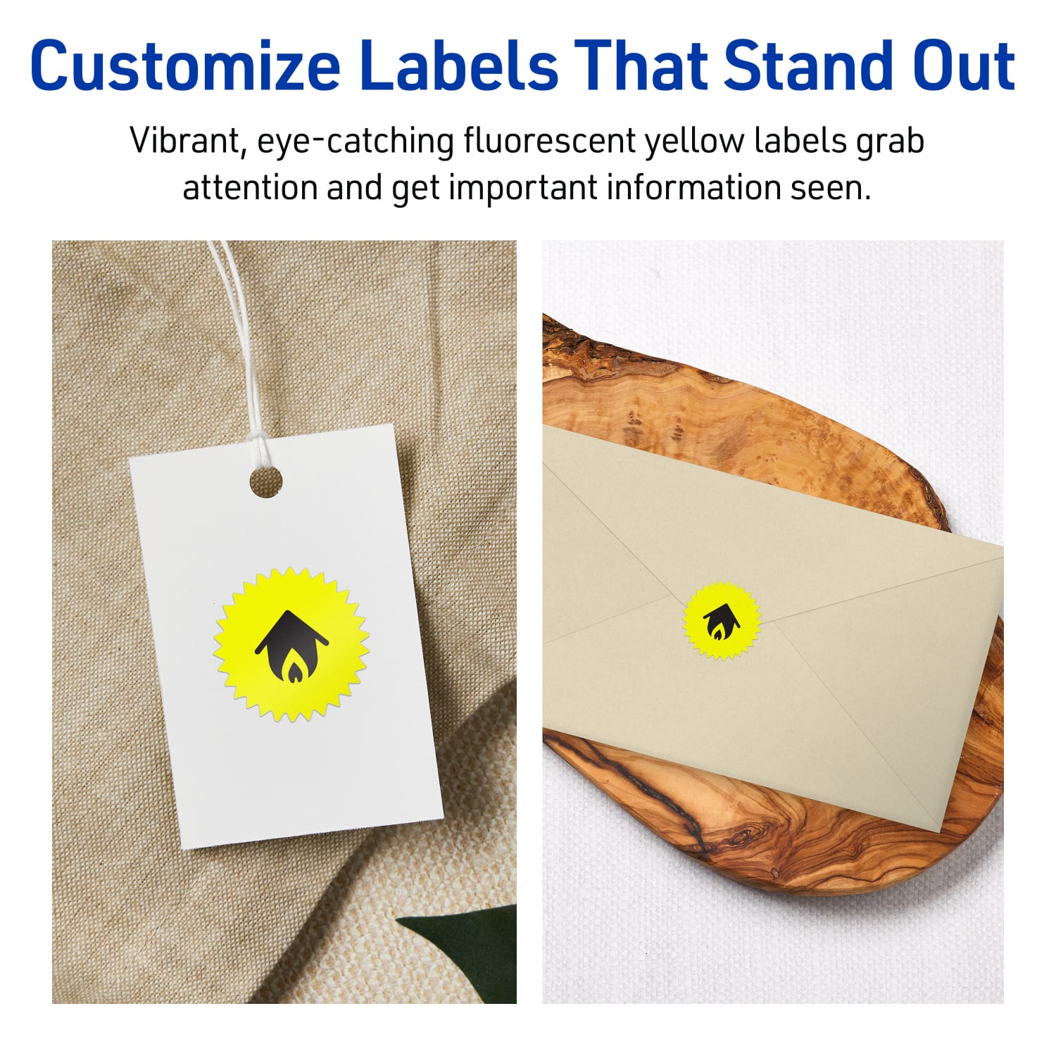 Avery Print-To-The-Edge Labels With Sure Feed Technology, 94606-NYP10, Starburst, 1in, Matte Neon Yellow, Pack of 480 - Image 4