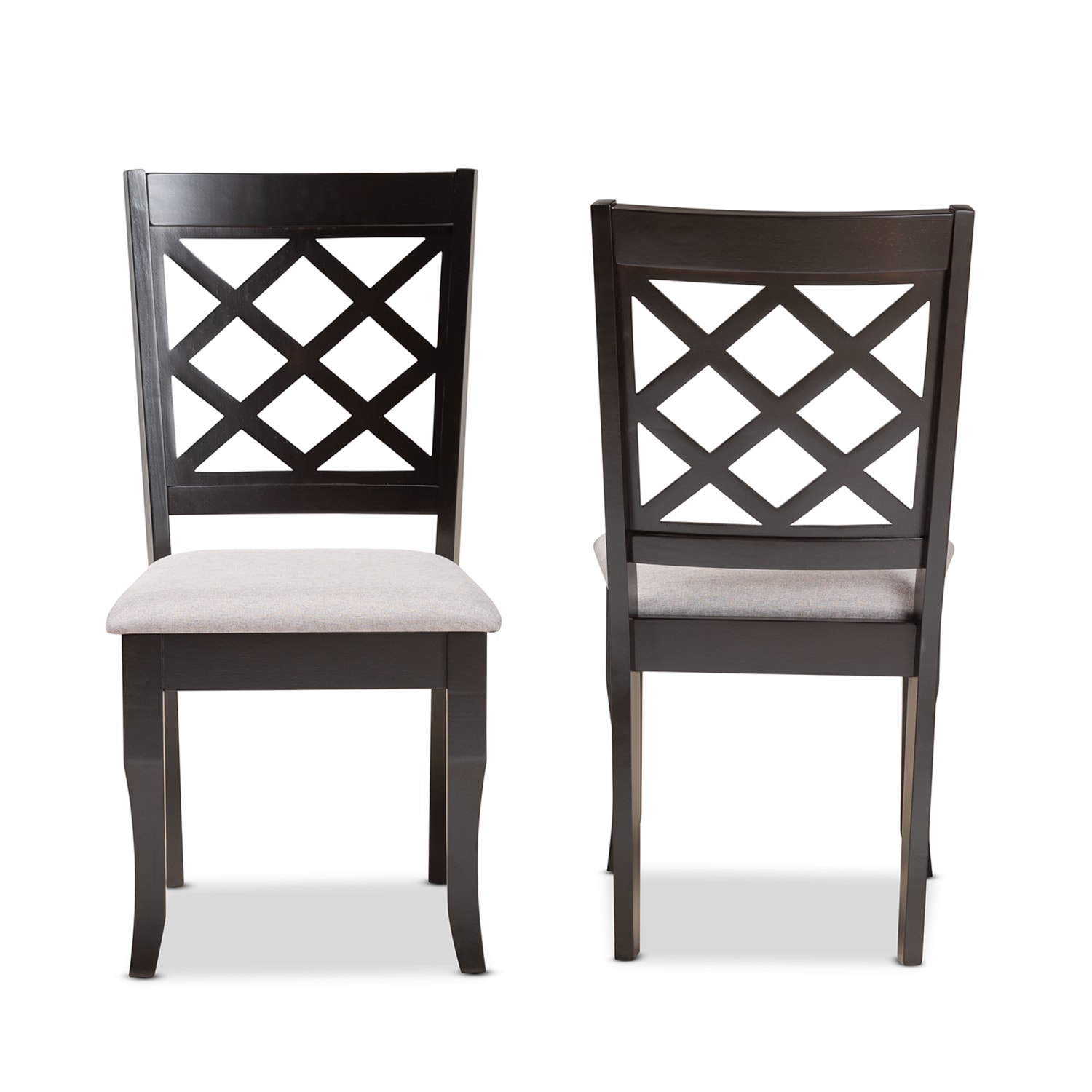 Baxton Studio Verner Dining Chairs, Gray/Dark Brown, Set Of 2 Chairs - Image 3