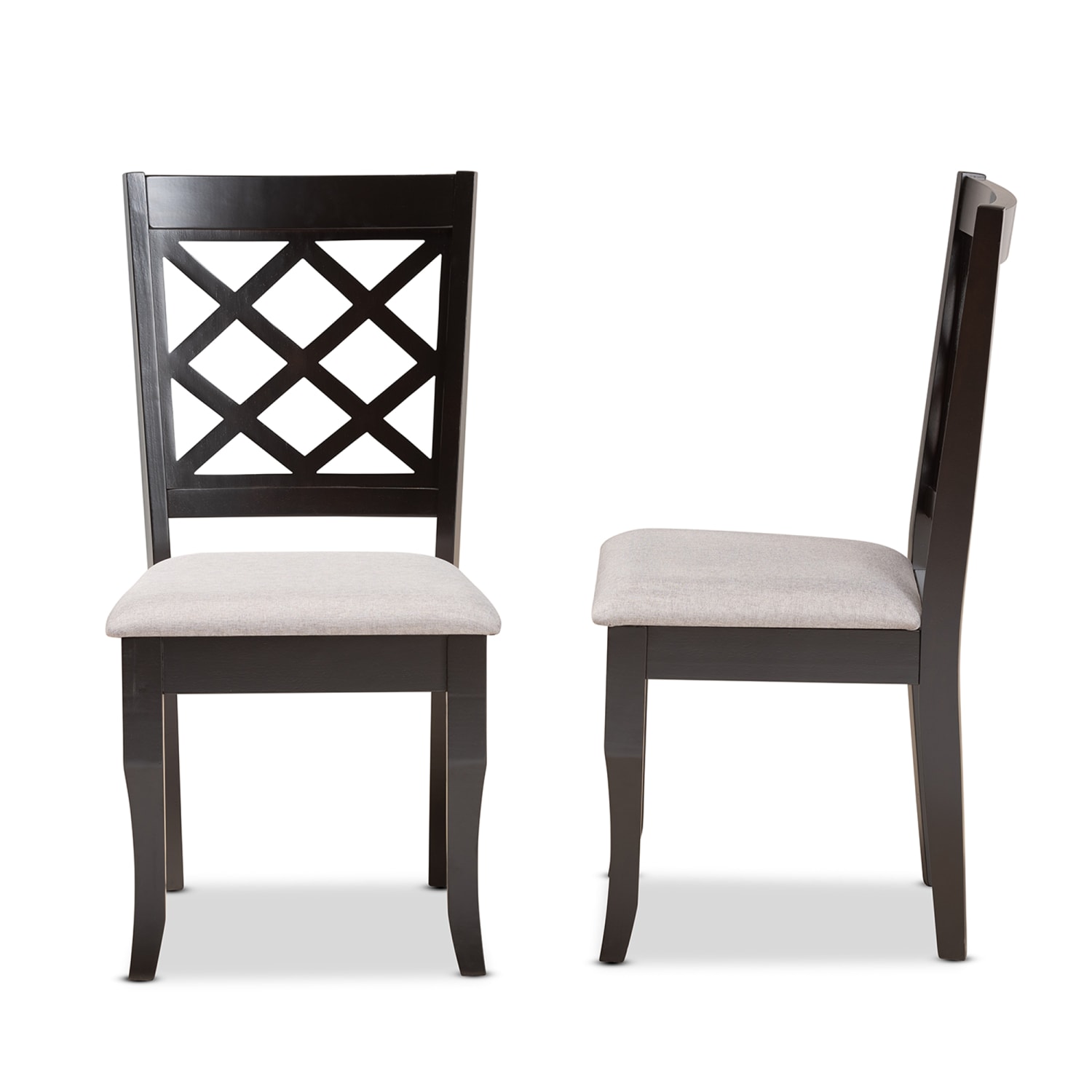 Baxton Studio Verner Dining Chairs, Gray/Dark Brown, Set Of 2 Chairs - Image 4