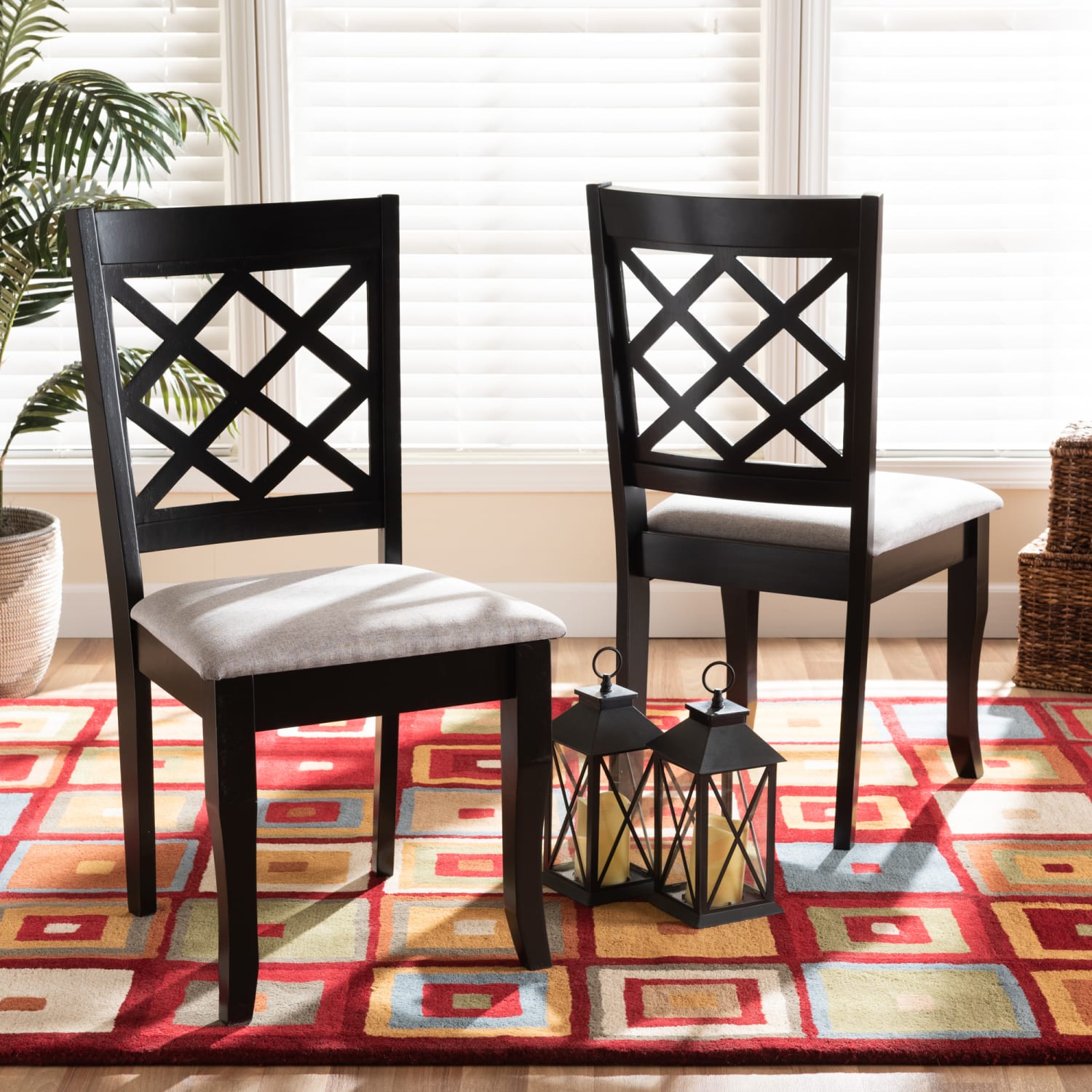 Baxton Studio Verner Dining Chairs, Gray/Dark Brown, Set Of 2 Chairs - Image 7