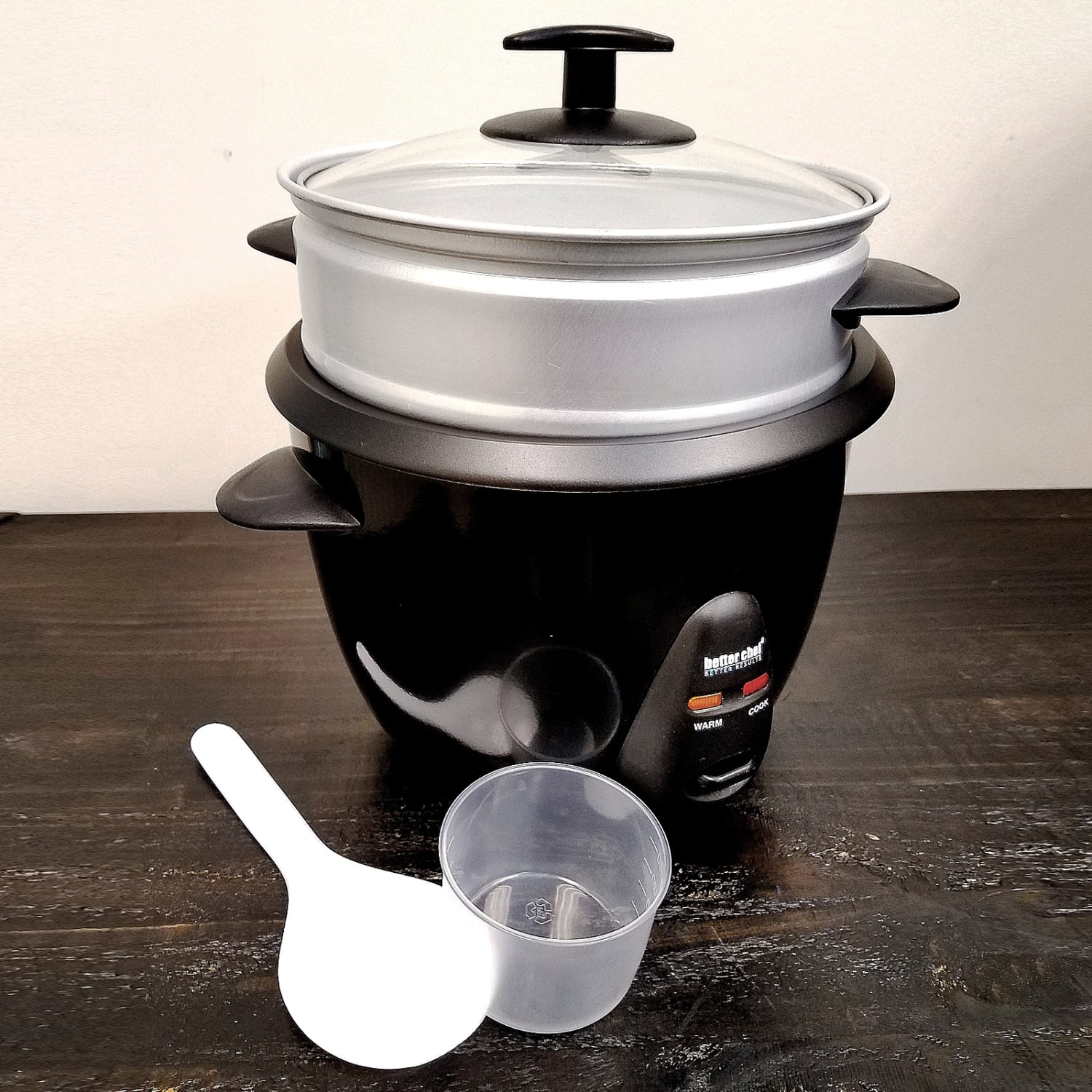 Better Chef 5-Cup Rice Cooker With Food Steamer Attachment, Black - Image 3