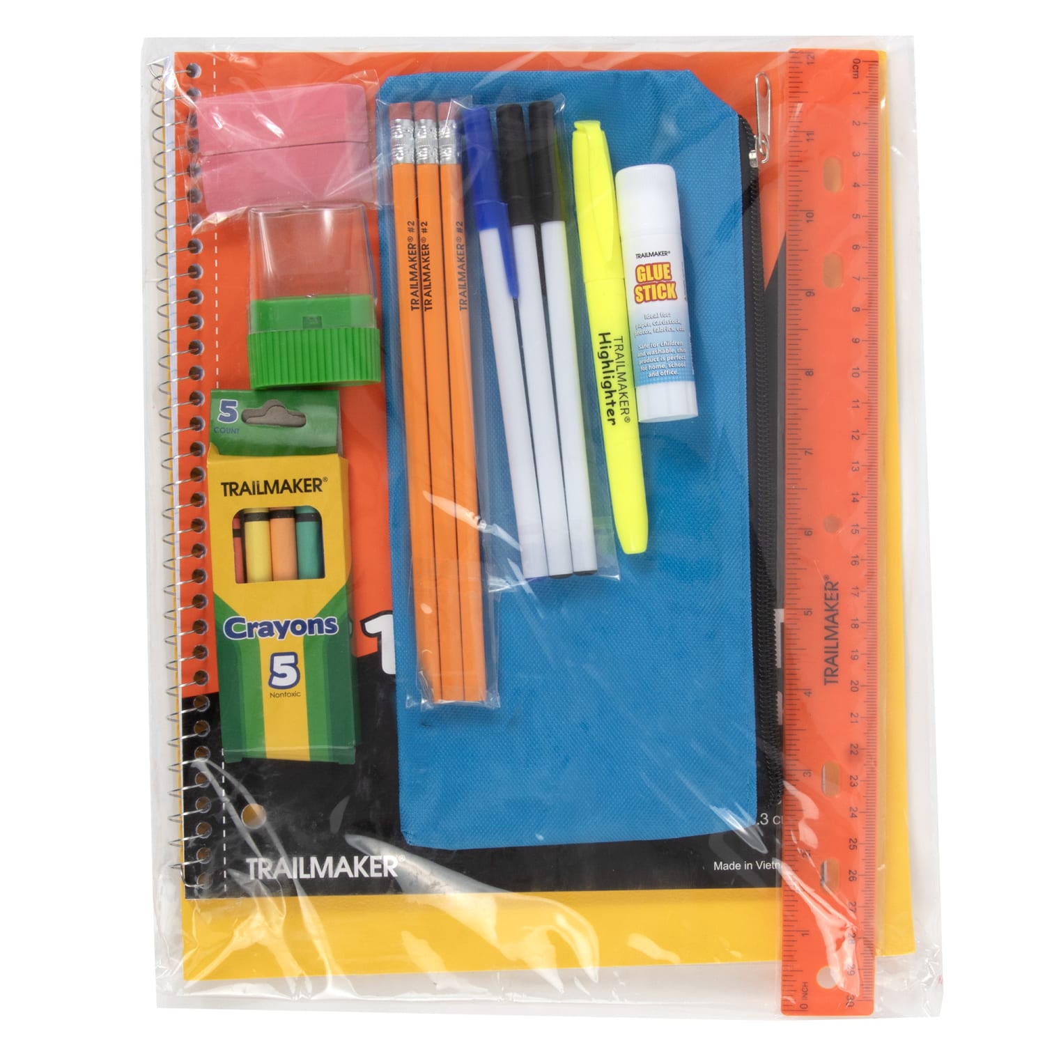 Trailmaker Backpack And 20-Piece School Supply Set, 6 Assorted Colors, Pack Of 24 Sets - Image 4