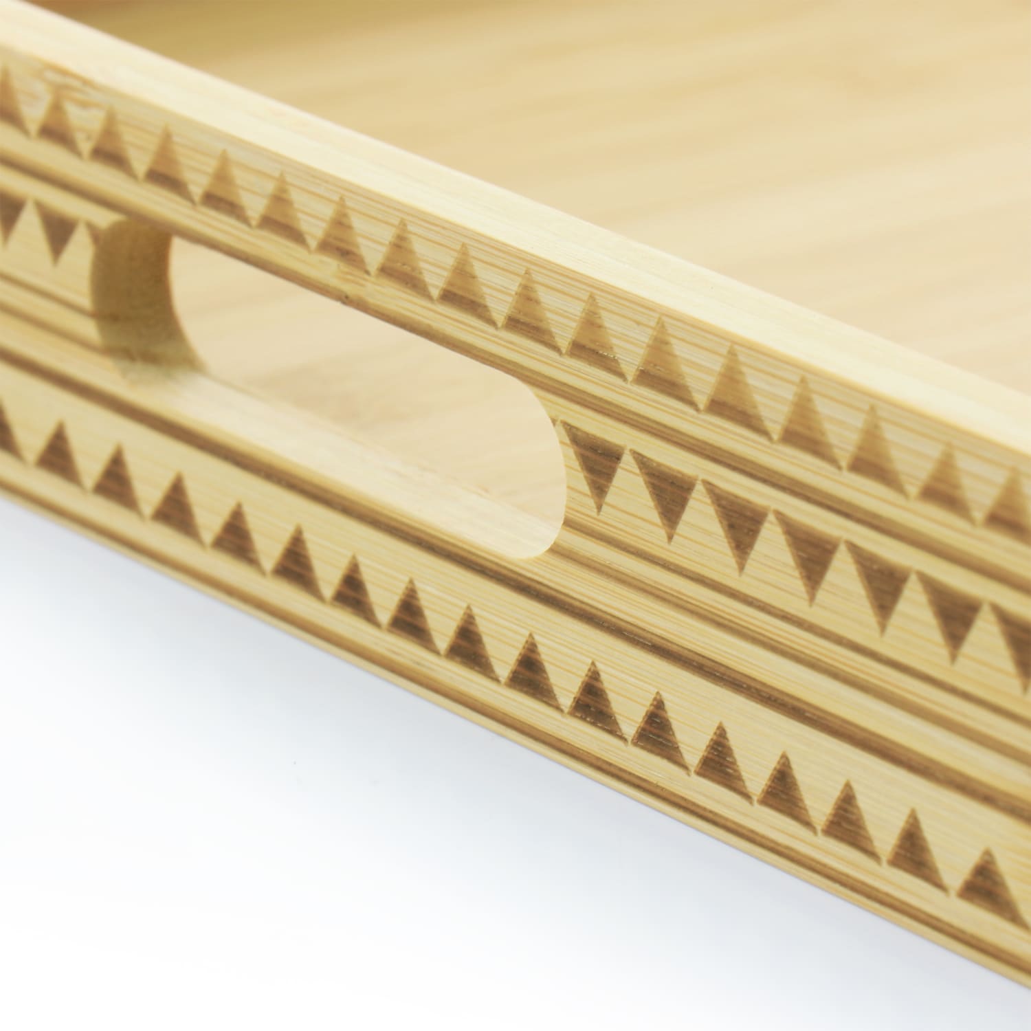 Gibson Home Sadler Wood Serving Tray With Built-In Handles, 15in, Brown - Image 3