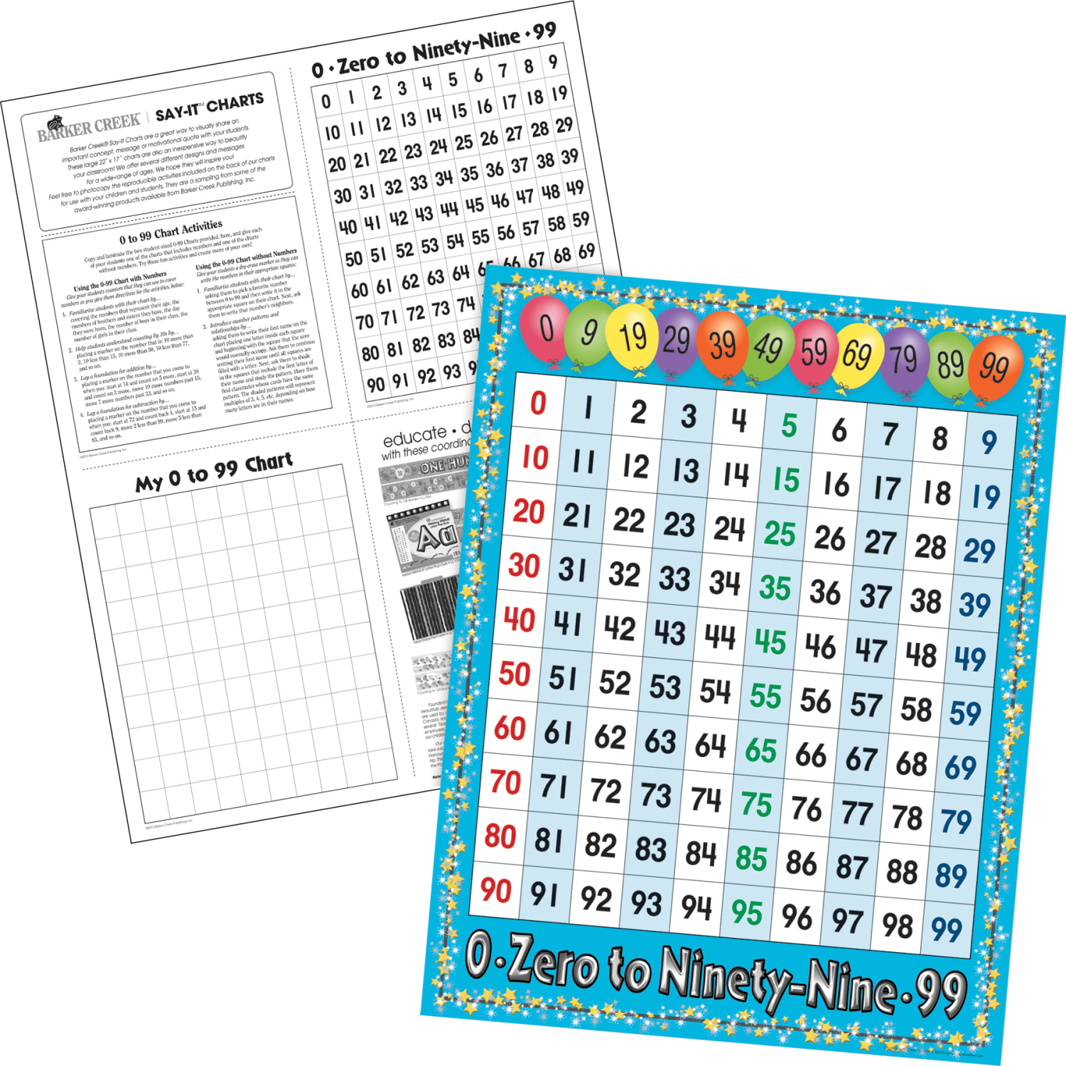Barker Creek Chart Set, Number Grid, 17in x 22in, Grades Pre-K+, Pack Of 2 - Image 4