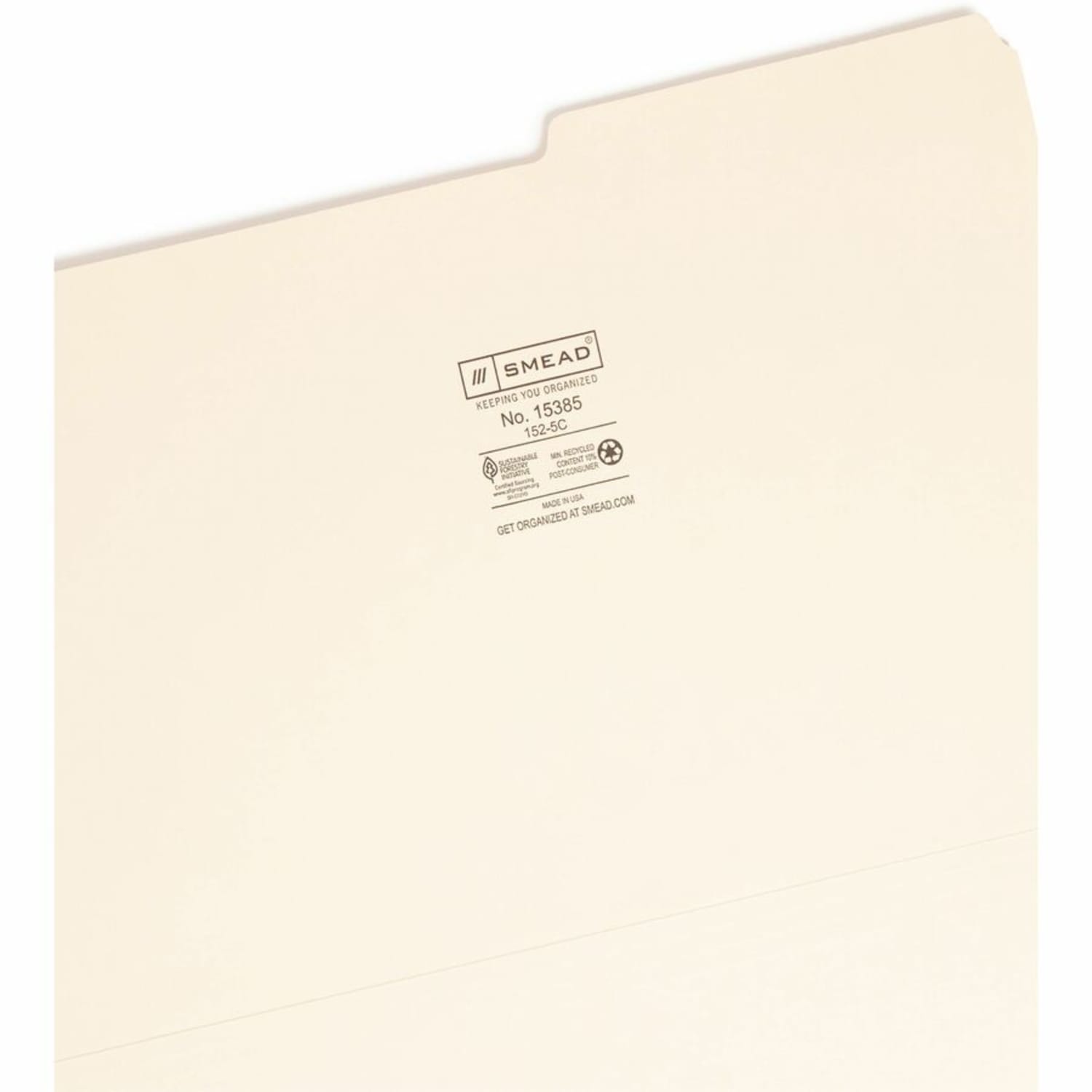 Smead Guide 2/5-Cut File Folders , Legal Size (8 1/2in x 14in), Manila, Box Of 100 - Image 6