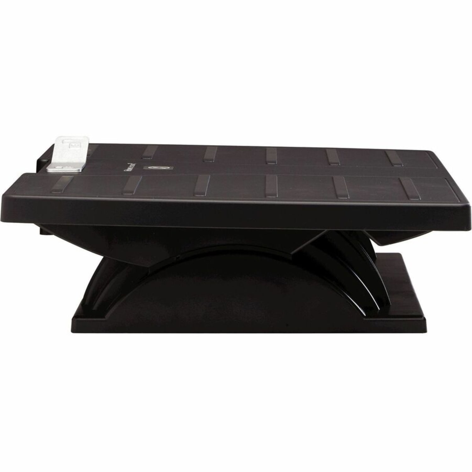 Fellowes Adjustable Locking Footrest with Microban BlackSilver PopularChairscom
