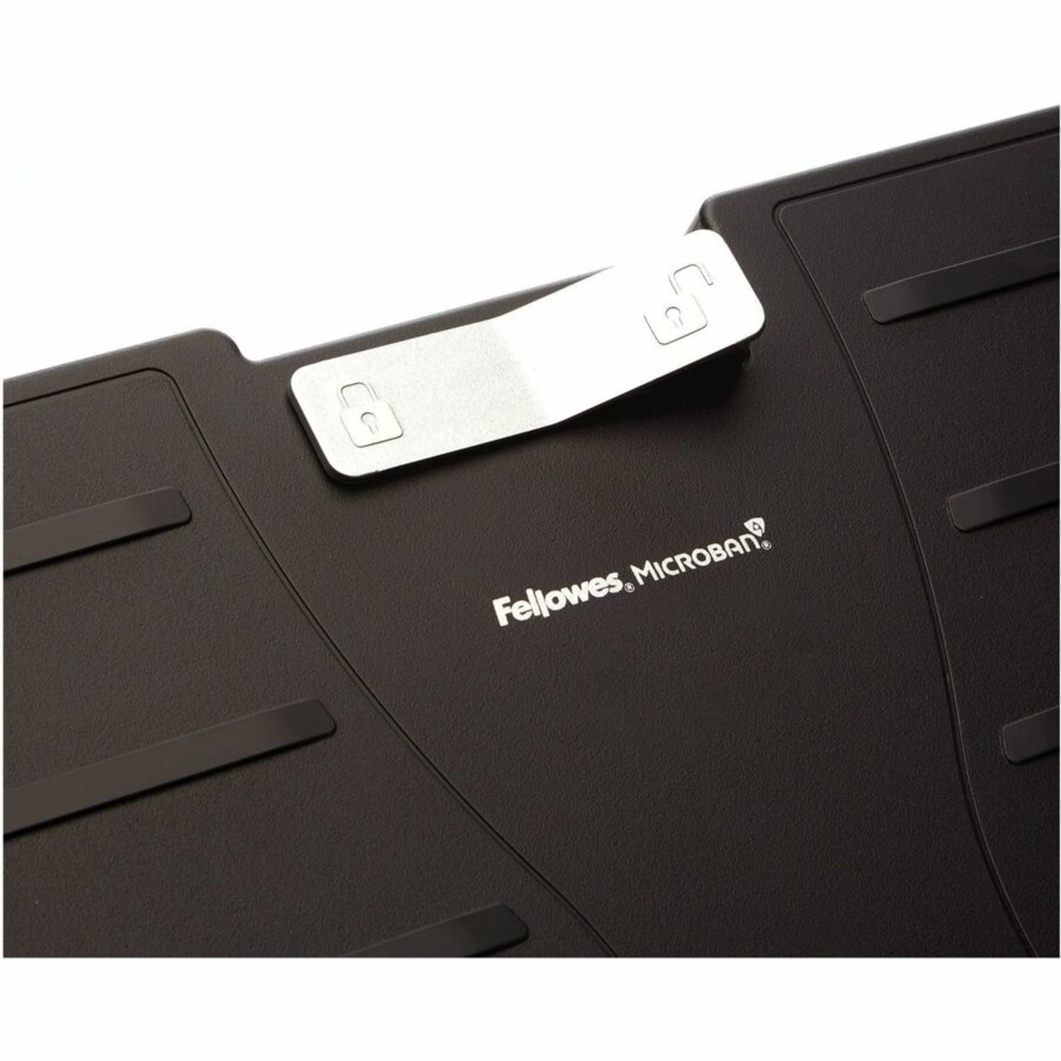 Fellowes Adjustable Locking Footrest with Microban BlackSilver PopularChairscom