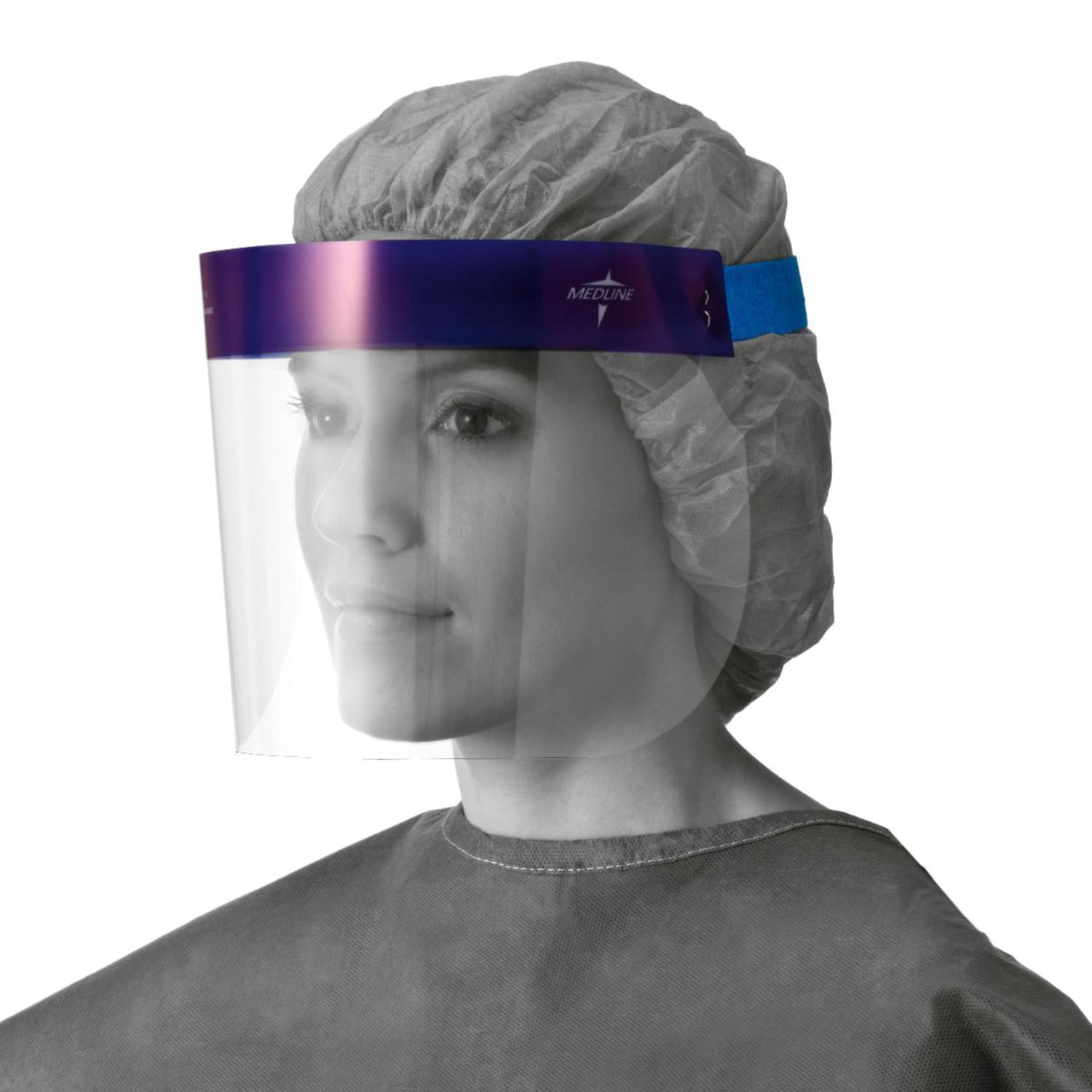 Medline 3/4-Length Disposable Face Shields With Foam Top, 3/4in, Clear, Pack Of 96 Shields
