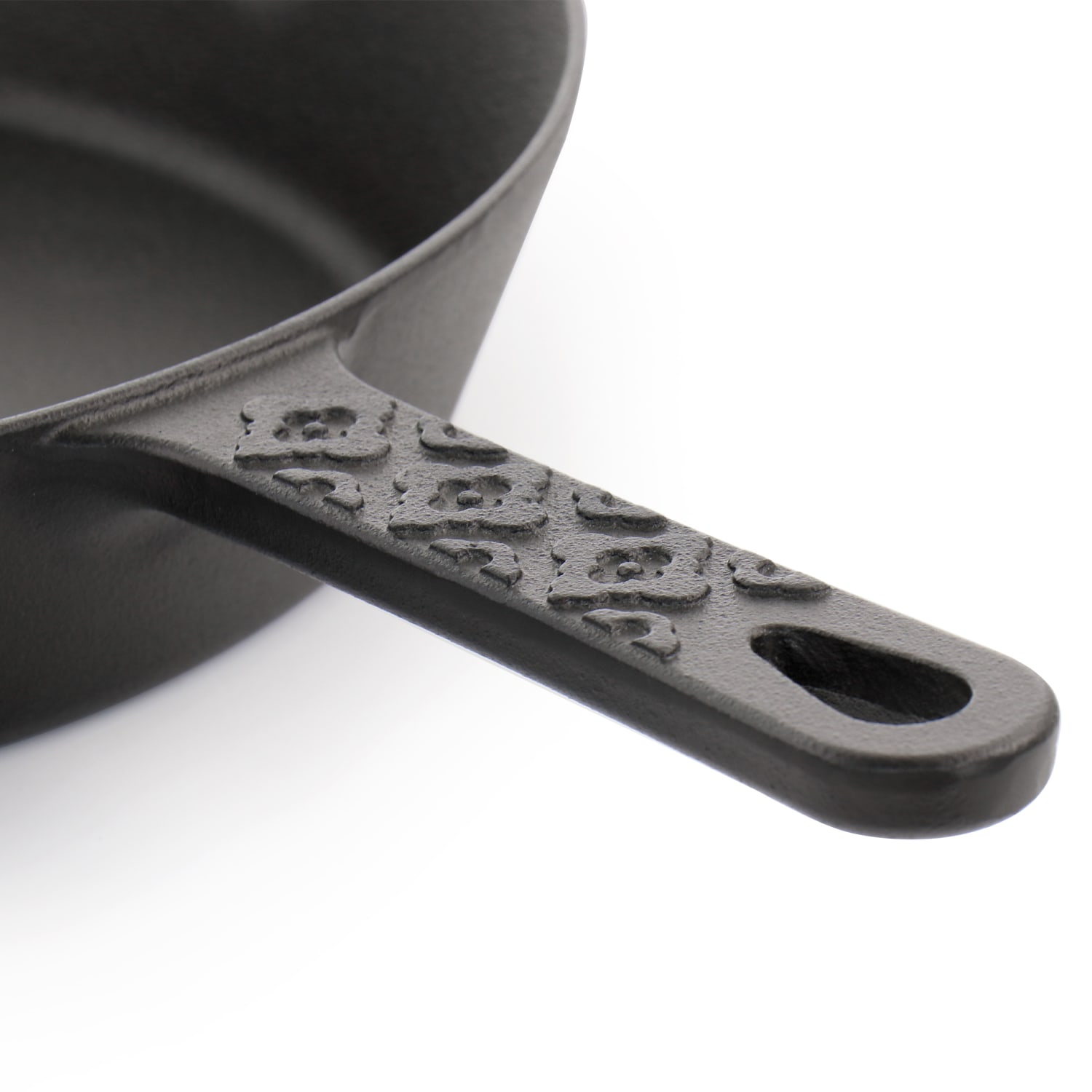 Spice by Tia Mowry Savory Saffron Cast Iron Skillet With Pouring Spouts, 12in, Black - Image 4