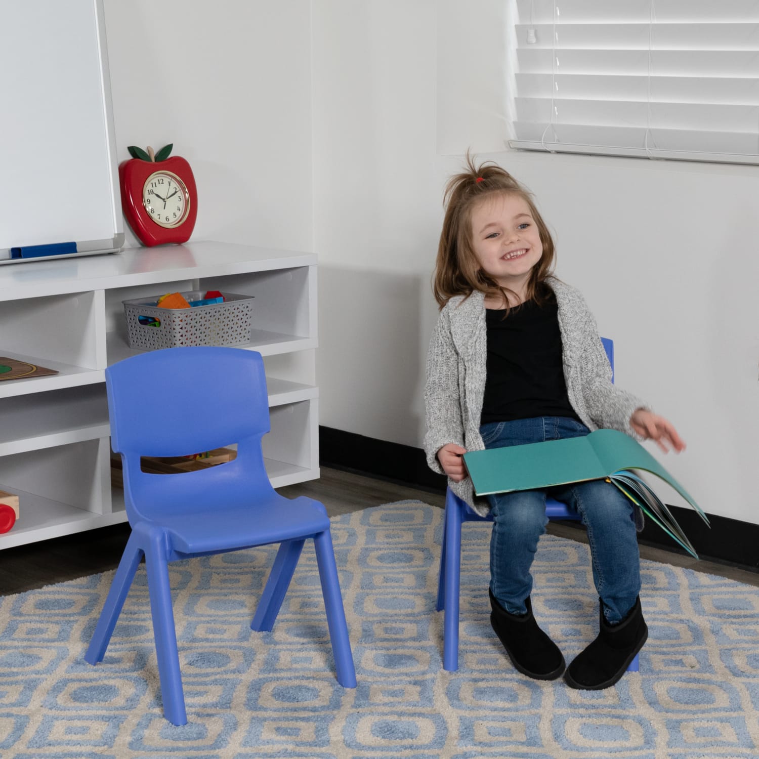 Flash Furniture Plastic Stackable School Chairs With 10 12in Seat Height Blue Set Of 2 Chairs PopularChairscom