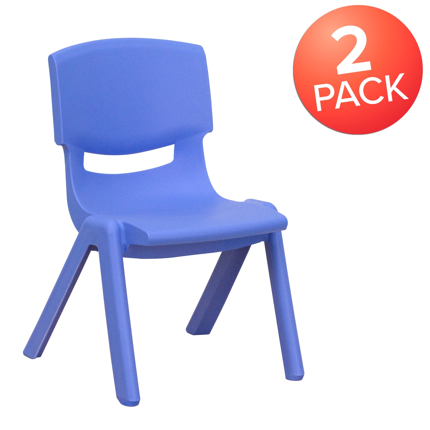 Flash Furniture Plastic Stackable School Chairs With 10 12in Seat Height Blue Set Of 2 Chairs PopularChairscom