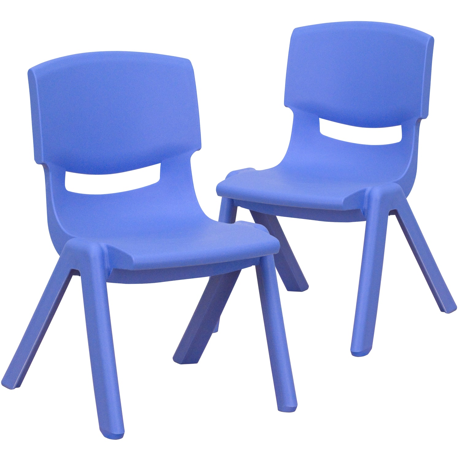 Flash Furniture Plastic Stackable School Chairs With 10-1/2in Seat Height, Blue, Set Of 2 Chairs - Image 5
