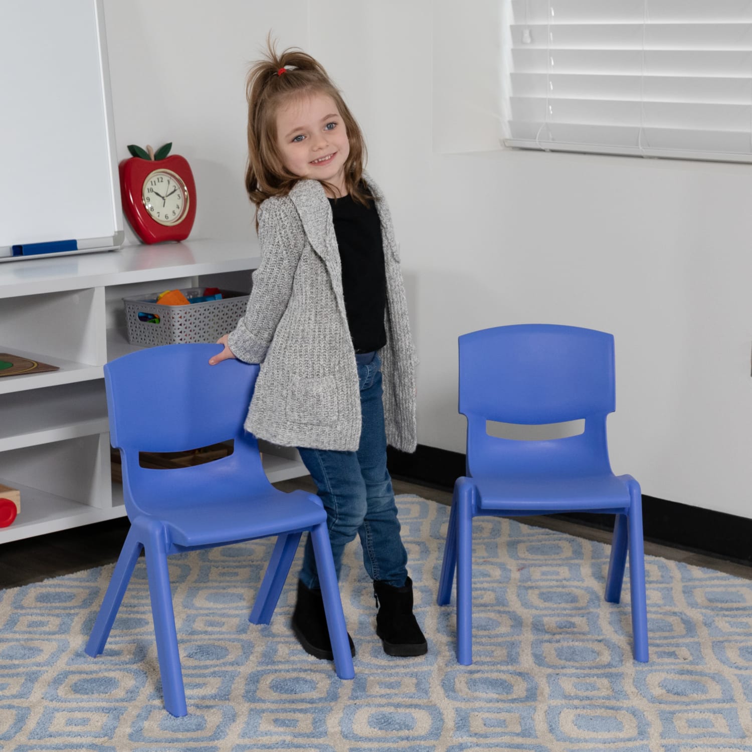 Flash Furniture Plastic Stackable School Chairs With 10 12in Seat Height Blue Set Of 2 Chairs PopularChairscom