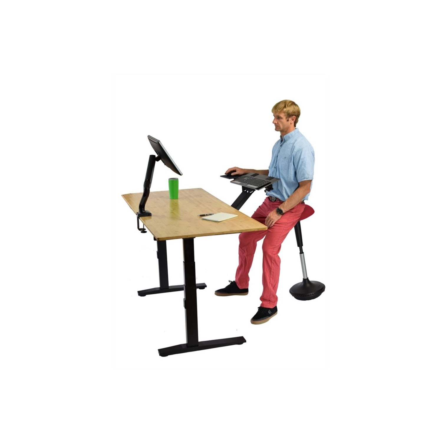 Wobble Stool Standing Desk & Balance Office Stool for Active Sitting Red Adjustable Height 23-33" Sit Stand Up Perching Chair Uncaged Ergonomics - Image 3