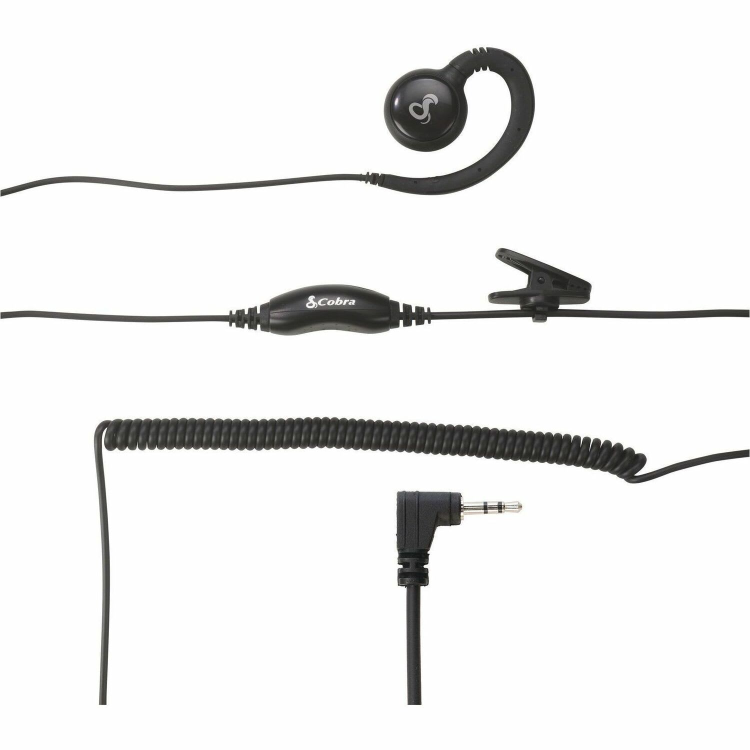 Cobra C-Style 2.5-mm Swivel Wrap Around-the-Ear Headset for Select Cobra FRS PX650, RX, ACXT, GMRS & FRS TrailBlazer 2-Way Radios, Black