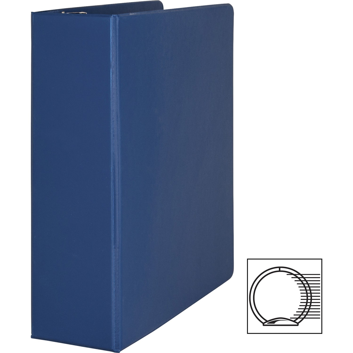 Business Source Basic 3-Ring Binder, 3in Round Rings, Dark Blue - Image 3
