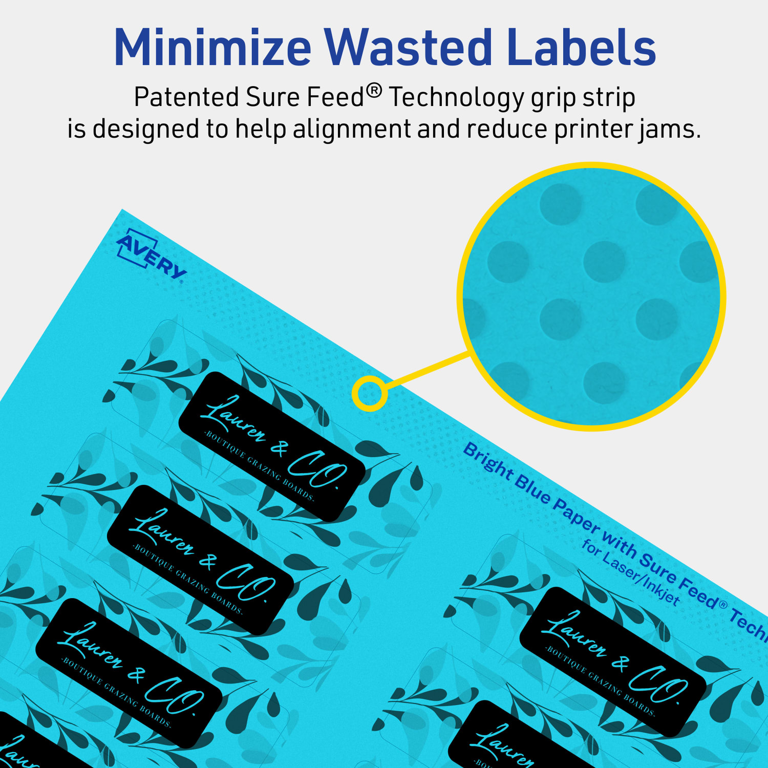 Avery Print-To-The-Edge Labels With Sure Feed Technology And Easy Peel, 94224-BBP40, Rectangle, 1in x 3in, Matte Bright Blue, Pack of 640 - Image 5