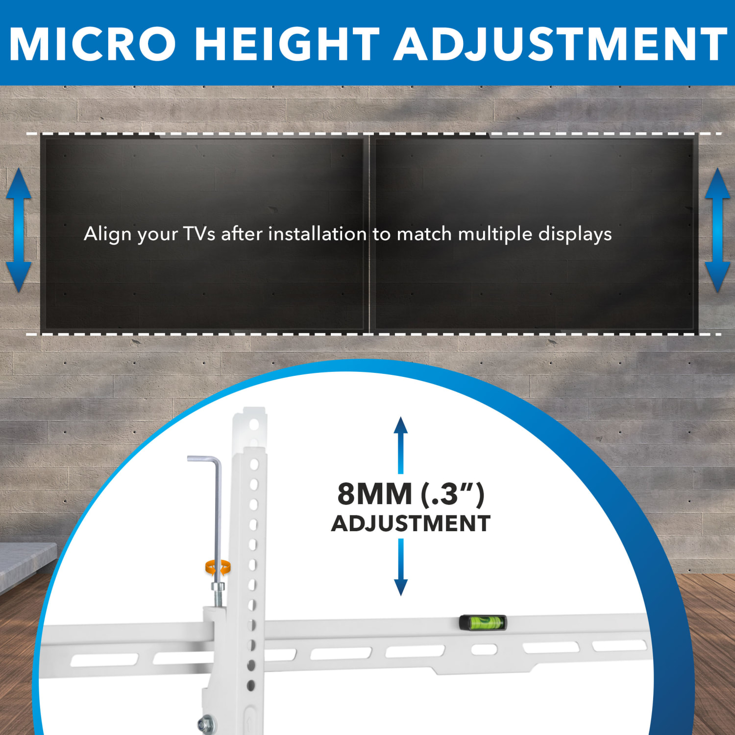 Mount-It! Ultra-Slim & Heavy-Duty TV Wall Mount For Screen Sizes 43in To 90in, 2-1/4inH x 10-1/2inW x 40-1/2inD, White - Image 5