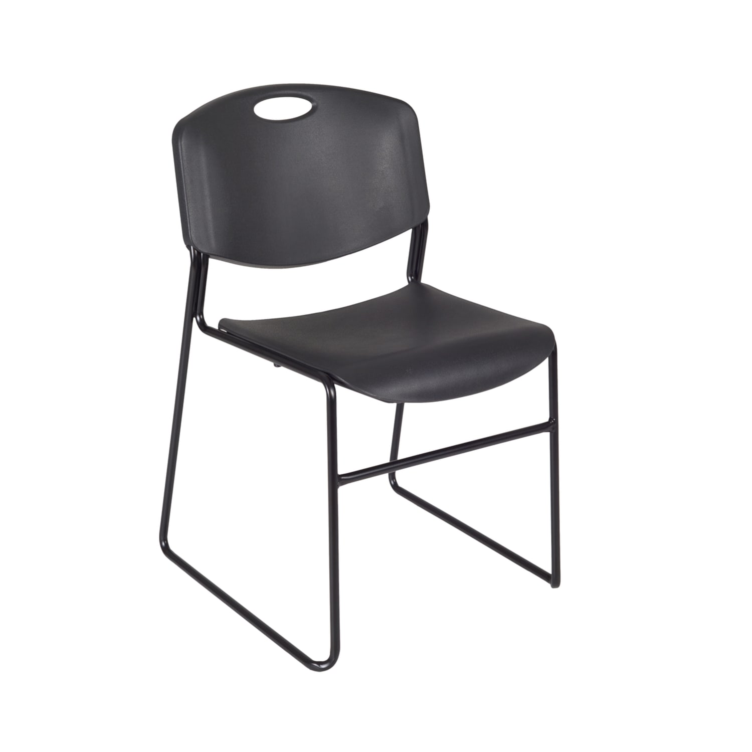 Regency Zeng Polyurethane Armless Stacking Chairs Black Pack Of 8 Chairs PopularChairscom