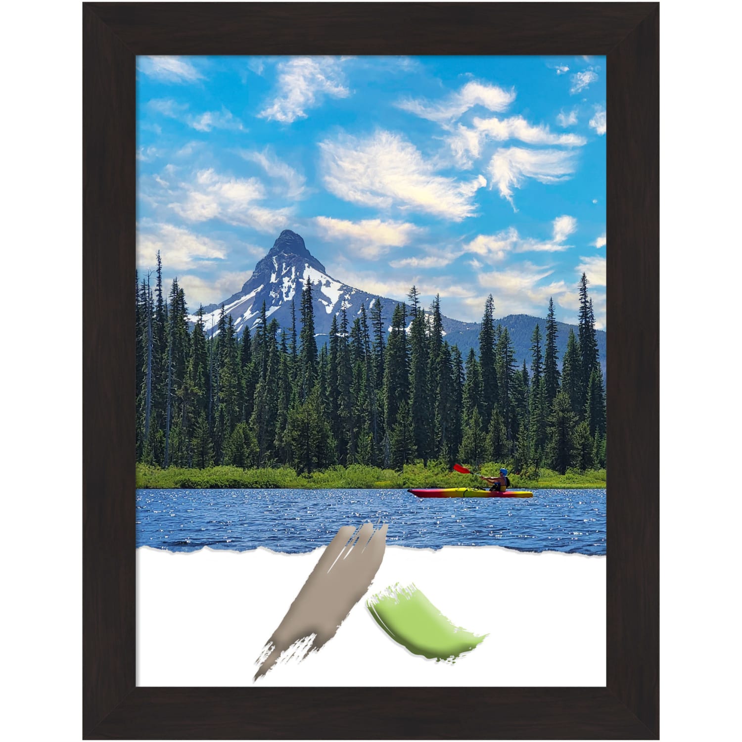 Amanti Art Furniture Espresso Picture Frame, 22in x 28in, Matted For 18in x 24in