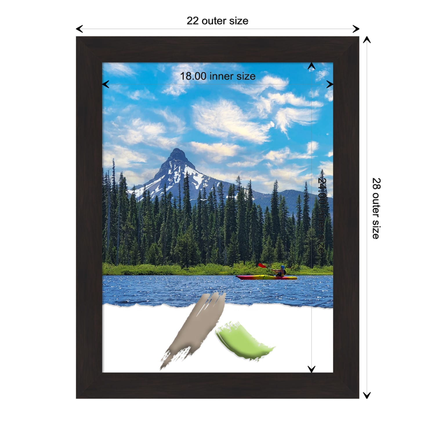 Amanti Art Furniture Espresso Picture Frame, 22in x 28in, Matted For 18in x 24in - Image 5