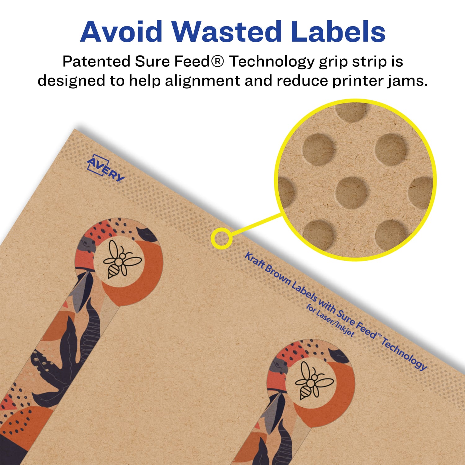 Avery Kraft Permanent Labels With Sure Feed, 94115-KMP15, Lollipop, 1in x 4in, Brown, Pack Of 120 - Image 5
