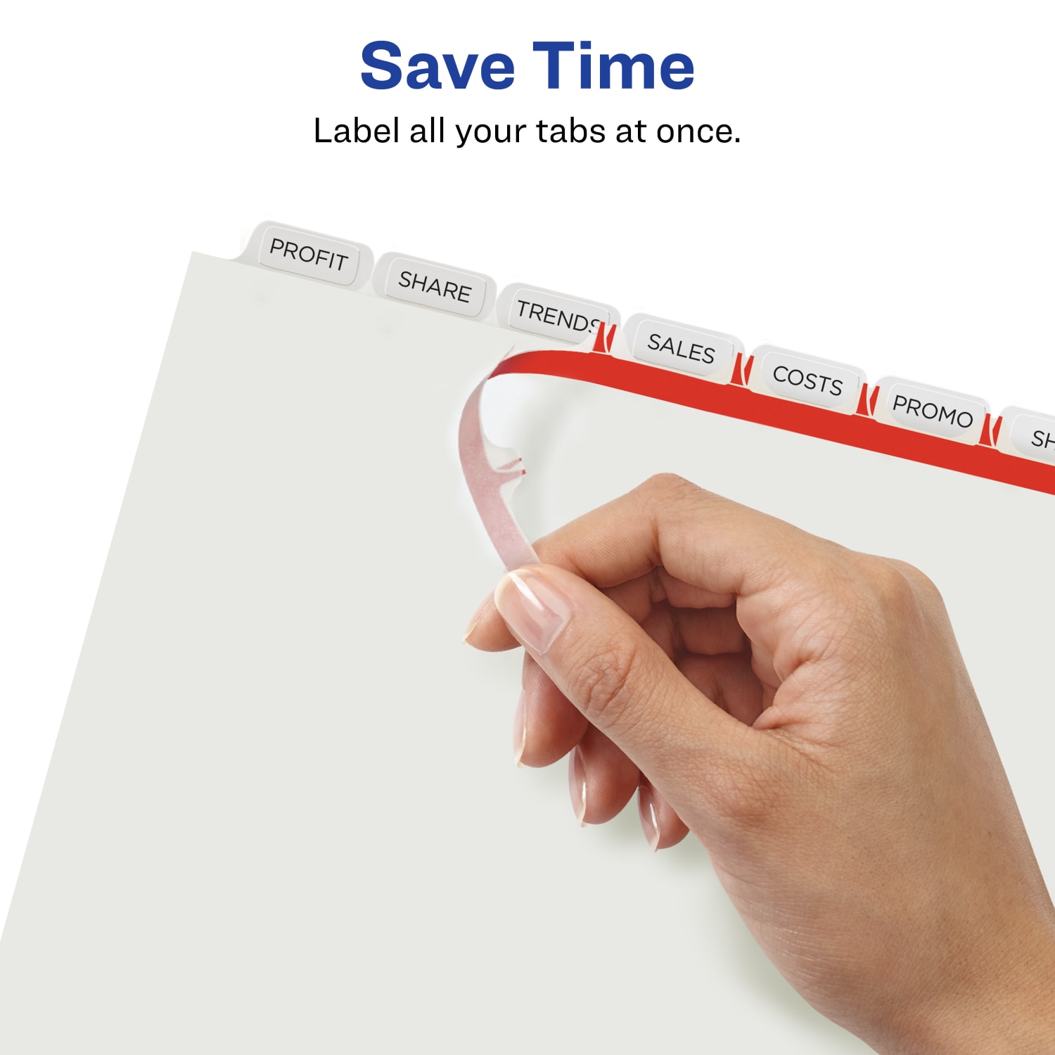 Avery Print & Apply Clear Label Dividers With Index Maker Easy Apply Printable Label Strip for Copiers, 8-1/2in x 11in, 8-Tab, White, Pack of 5 Sets - Image 5