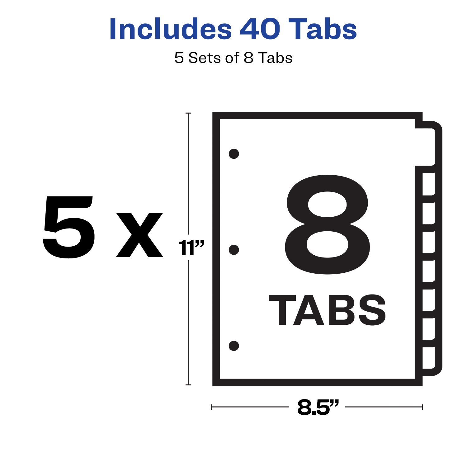 Avery Print & Apply Clear Label Dividers With Index Maker Easy Apply Printable Label Strip for Copiers, 8-1/2in x 11in, 8-Tab, White, Pack of 5 Sets - Image 6