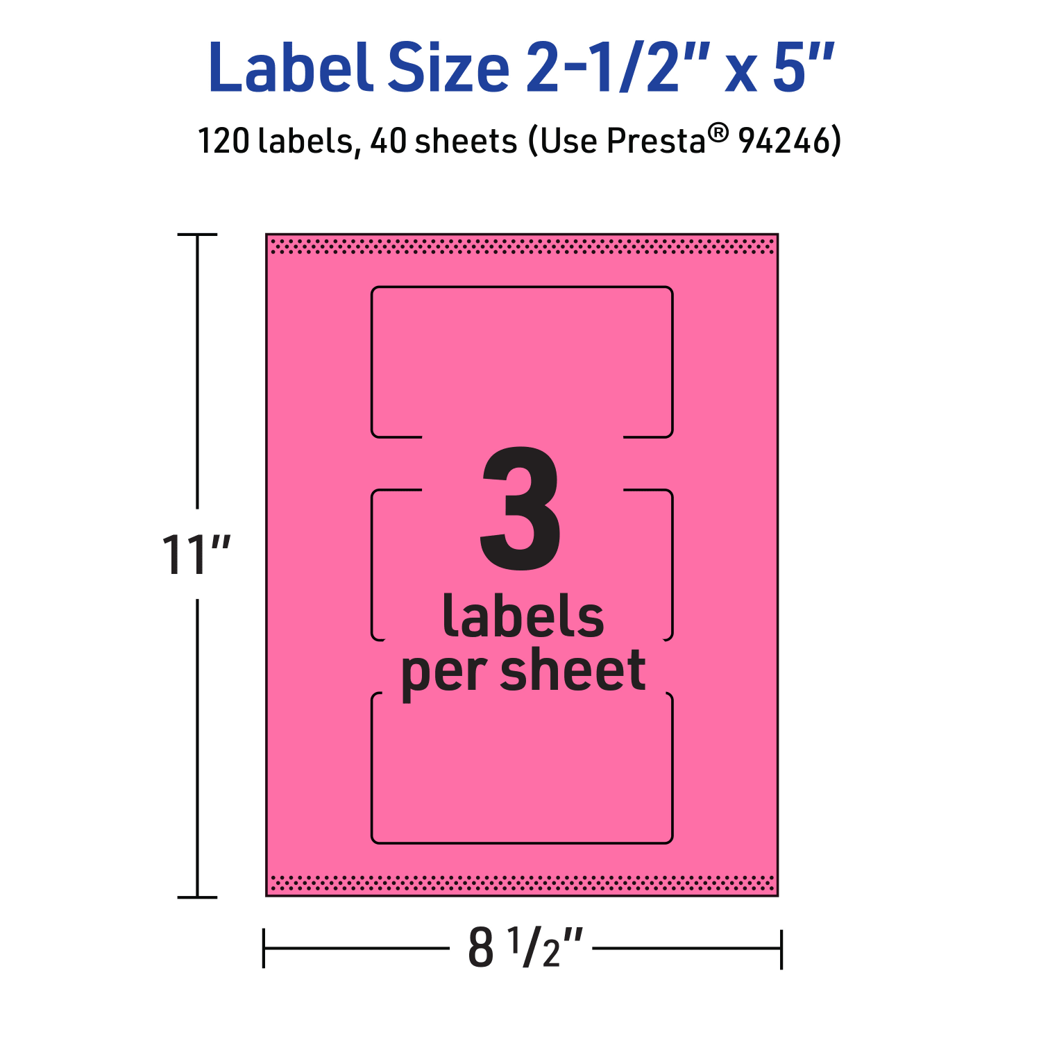Avery Print-To-The-Edge Labels With Sure Feed Technology, 94246-BPP40, Rectangle, 2-1/2in x 5in, Matte Bright Pink, Pack of 120 - Image 6