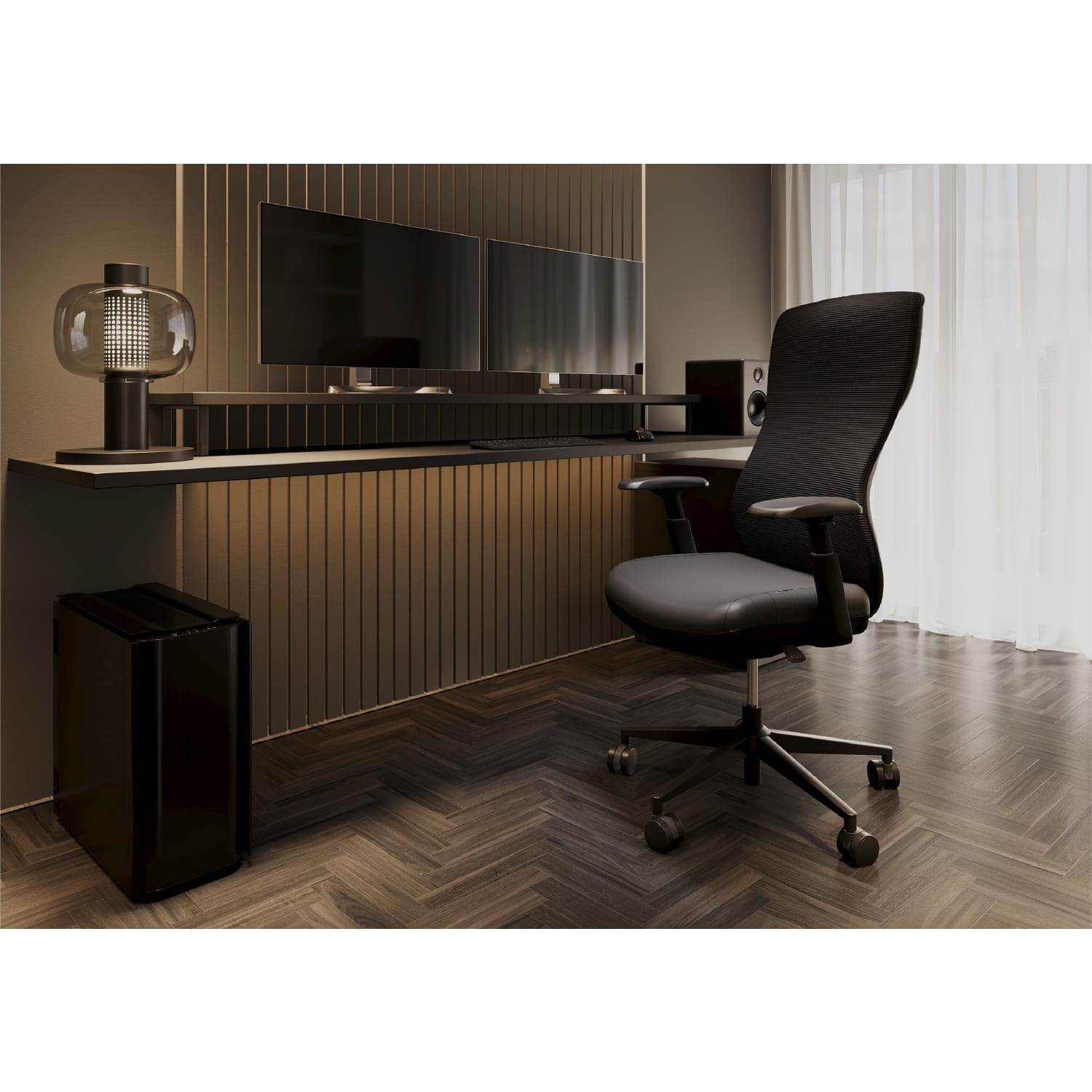 WorkPro® Fortimo Ergonomic Mesh/Vegan Leather High-Back Executive Chair, Black/Black, BIFMA Compliant - Image 9