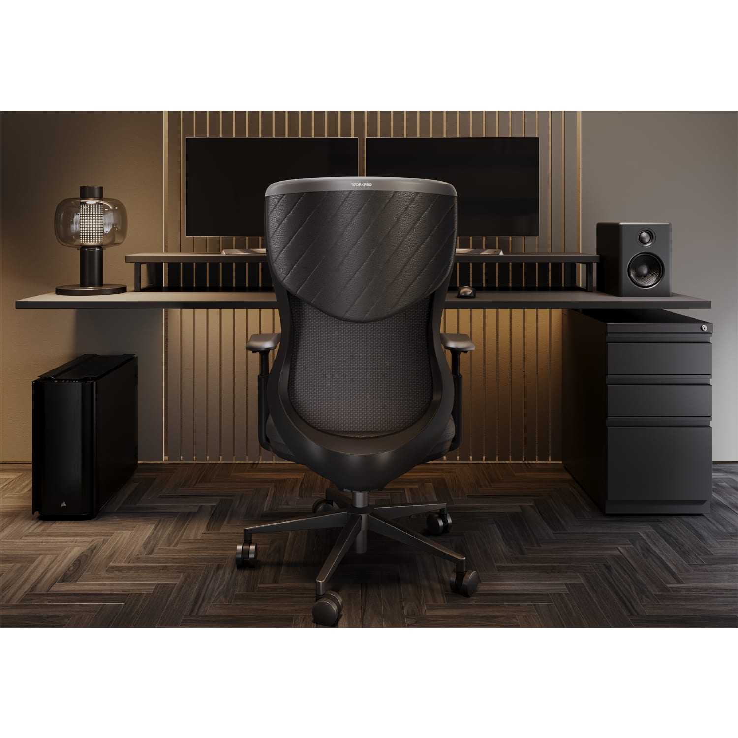 WorkPro® Fortimo Ergonomic Mesh/Vegan Leather High-Back Executive Chair, Black/Black, BIFMA Compliant - Image 10