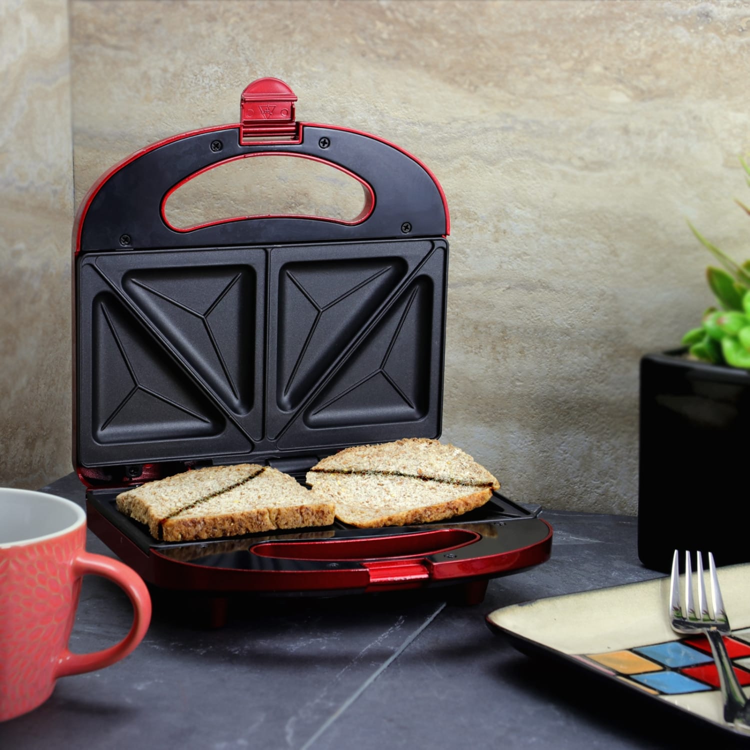 Better Chef Sandwich Grill, 2-1/2inH x 8inW x 8inD, Red - Image 4