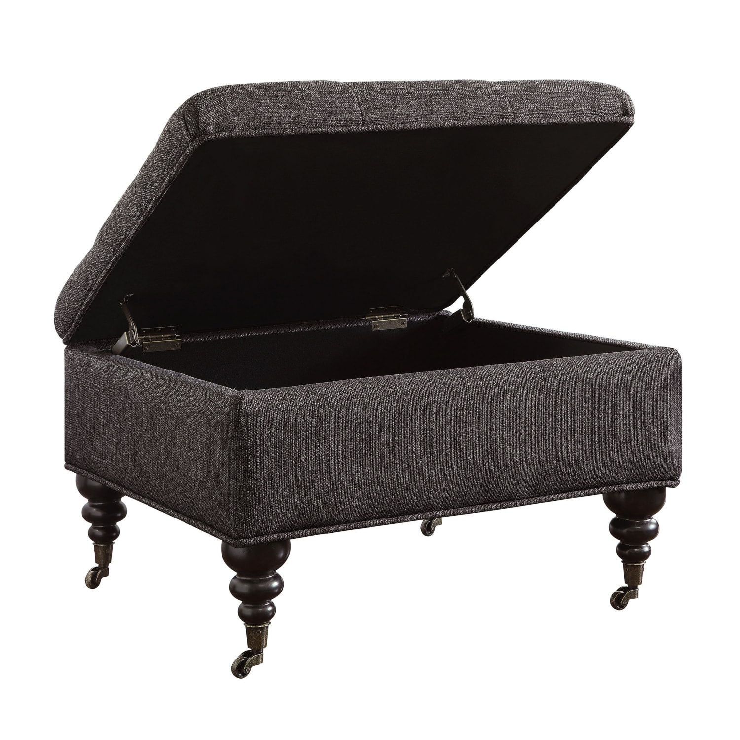 Serta Abbot Square Tufted Ottoman, Midnight Charcoal - Image 4
