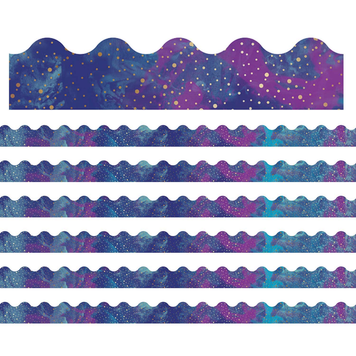 Carson Dellosa Education Scalloped Bulletin Board Borders, Galaxy, 39ft Per Pack, Set Of 6 Packs