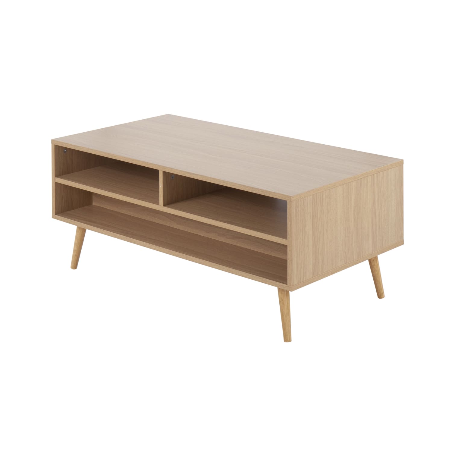 LumiSource Astro Contemporary Sideboard Coffee Table, 29-3/4inH x 55-1/4inW x 15-3/4inD, Natural/White - Image 4
